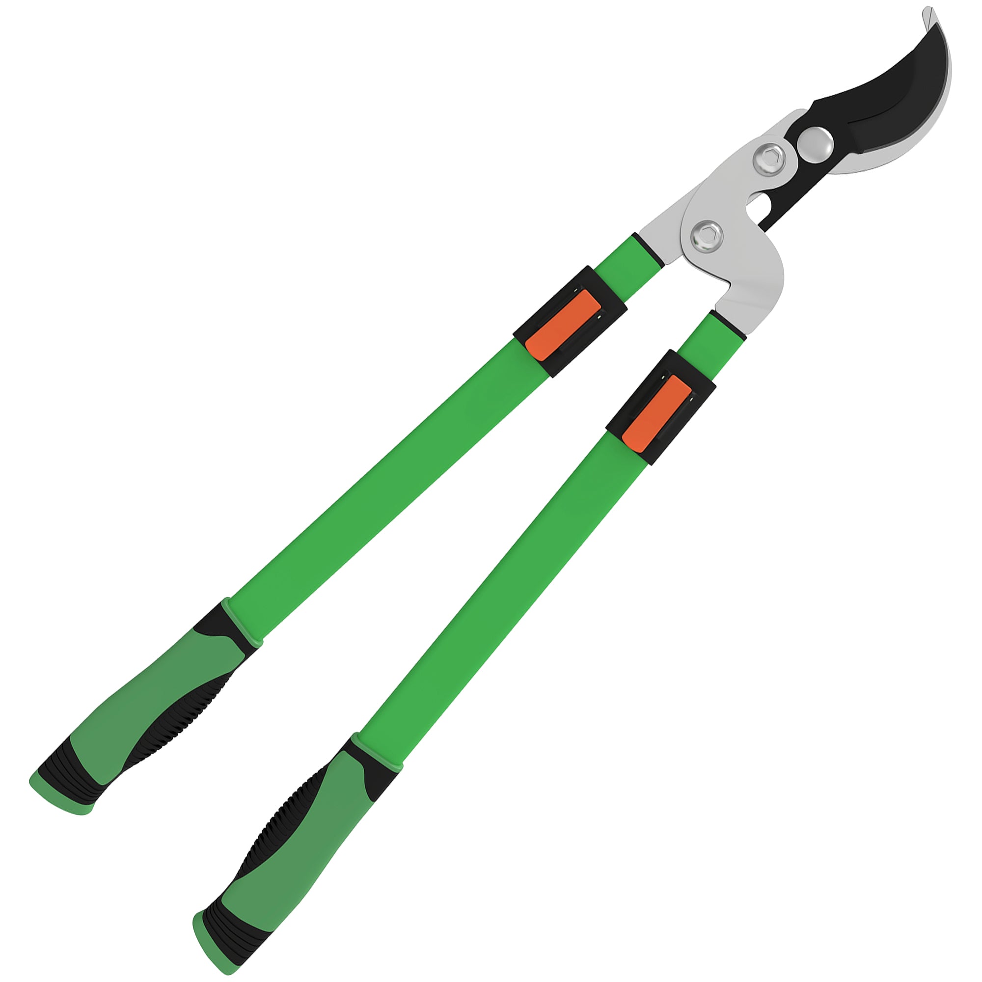 Outsunny Telescopic Loppers 64.5-90 cm, Extendable Garden Loppers Heavy Duty with Steel Blade and Adjustable Handles, Tree Trimmer for Branches, Bushes, Shrubs, Green