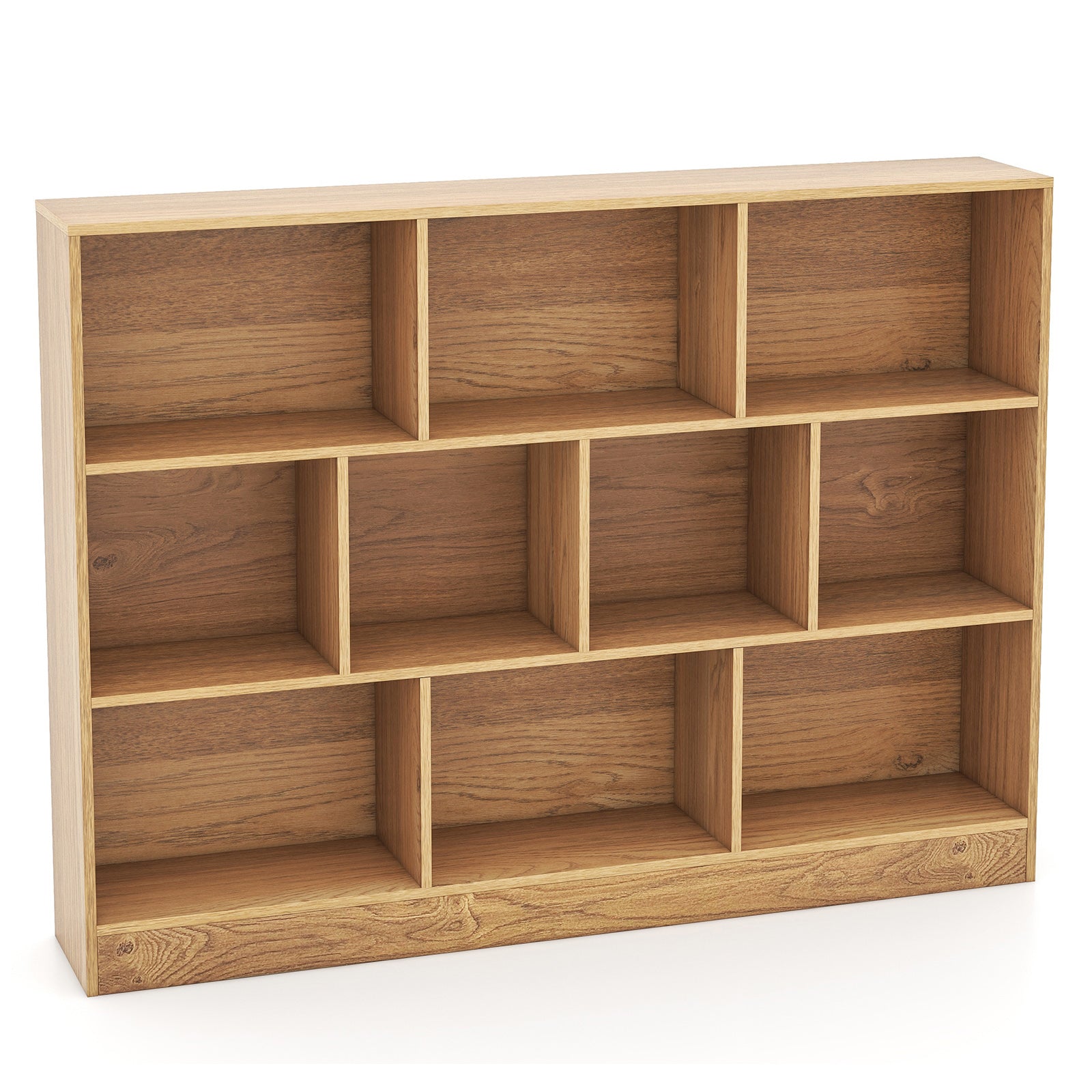 10-Cube Bookshelf with 2 Anti-Tipping Kits for Living Room Kid‚Äôs Room-Natural