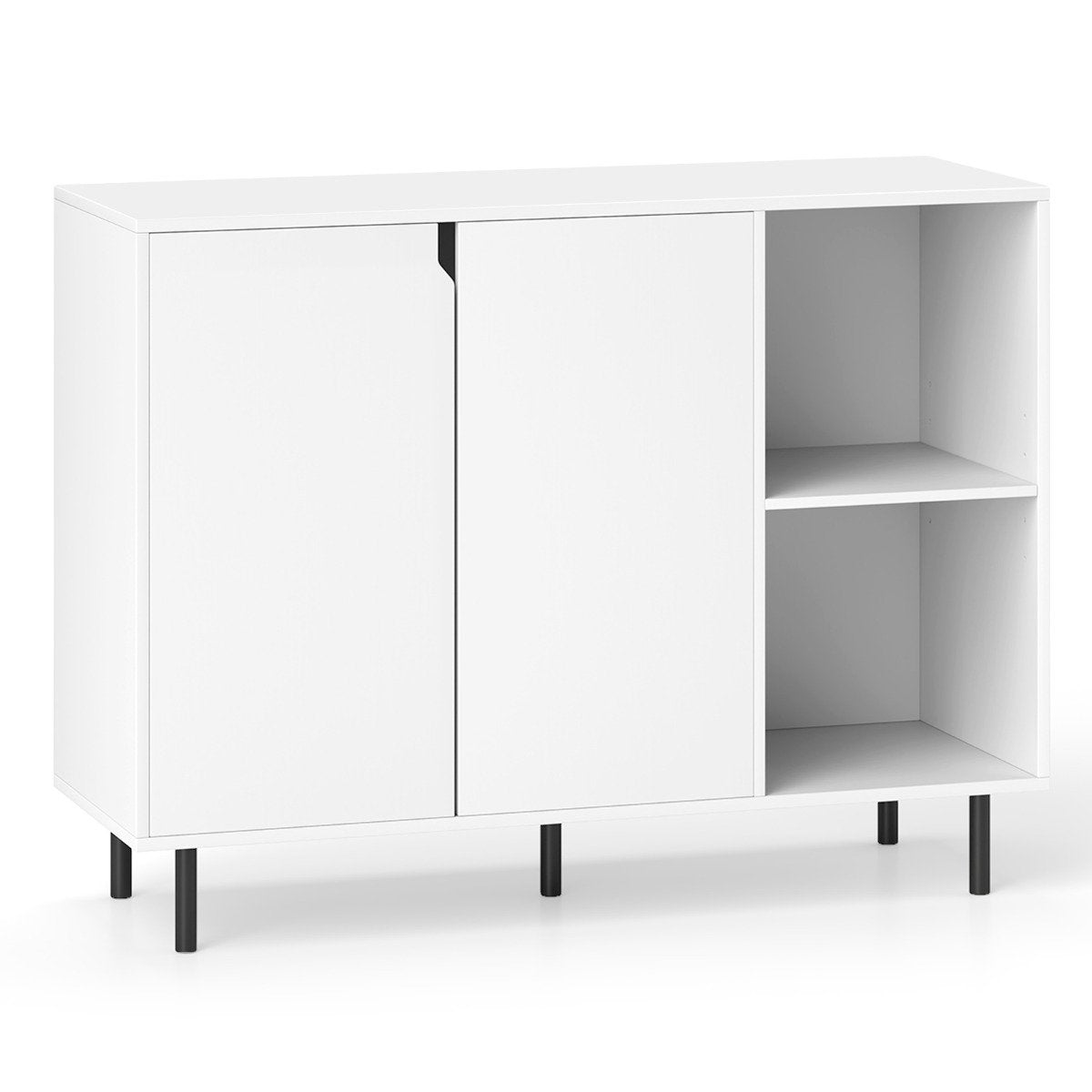 106cm Sideboard Buffet Cabinet with 2 Doors and Adjustable Shelves-White