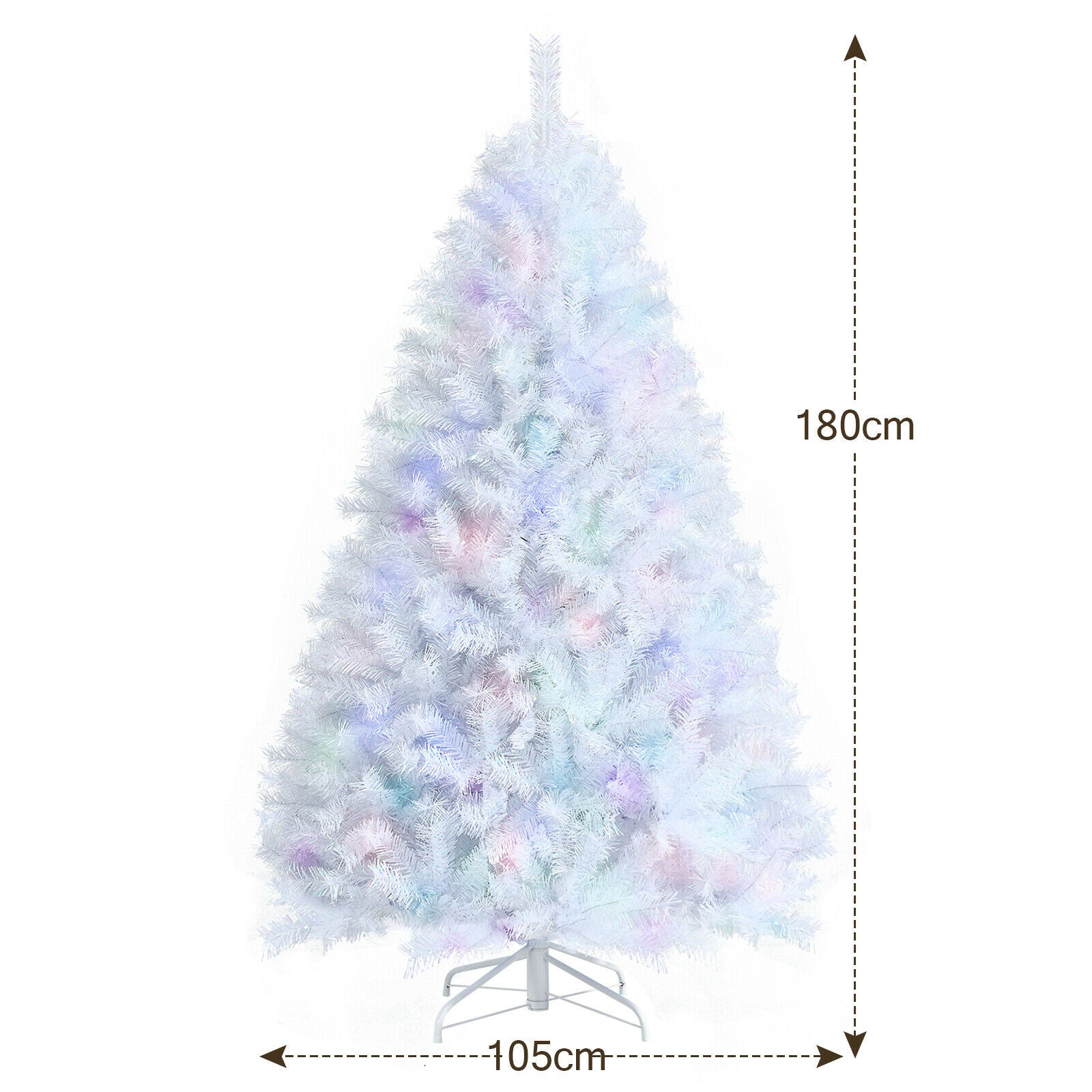 150CM White Hinged Artificial Christmas Tree with 792 Tips