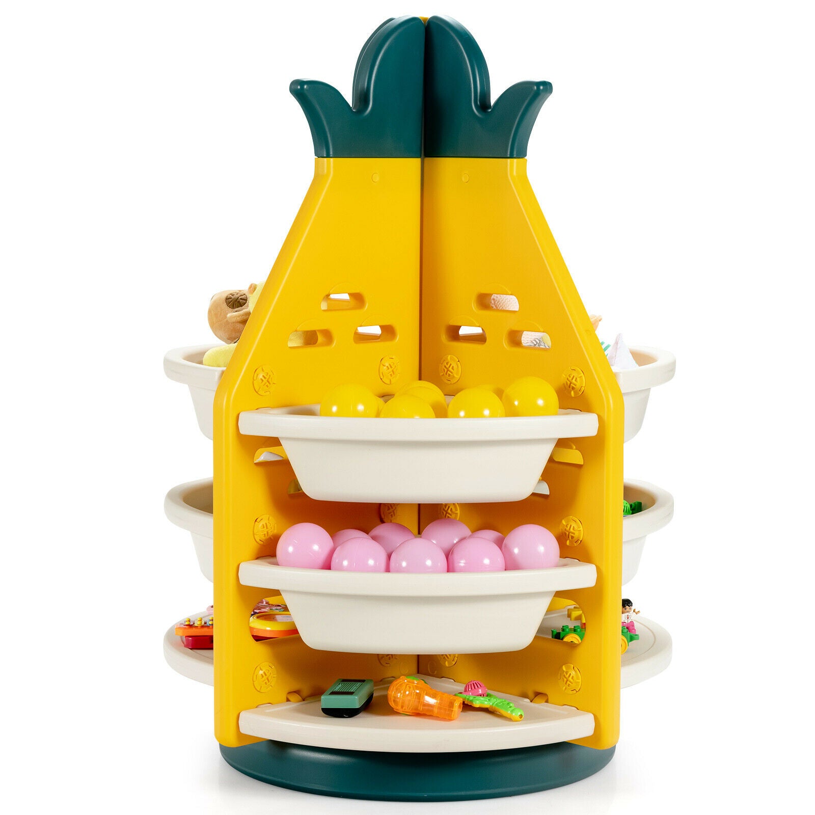 Kid's Pineapple Design 360¬∞ Rotation Toy Storage Organiser
