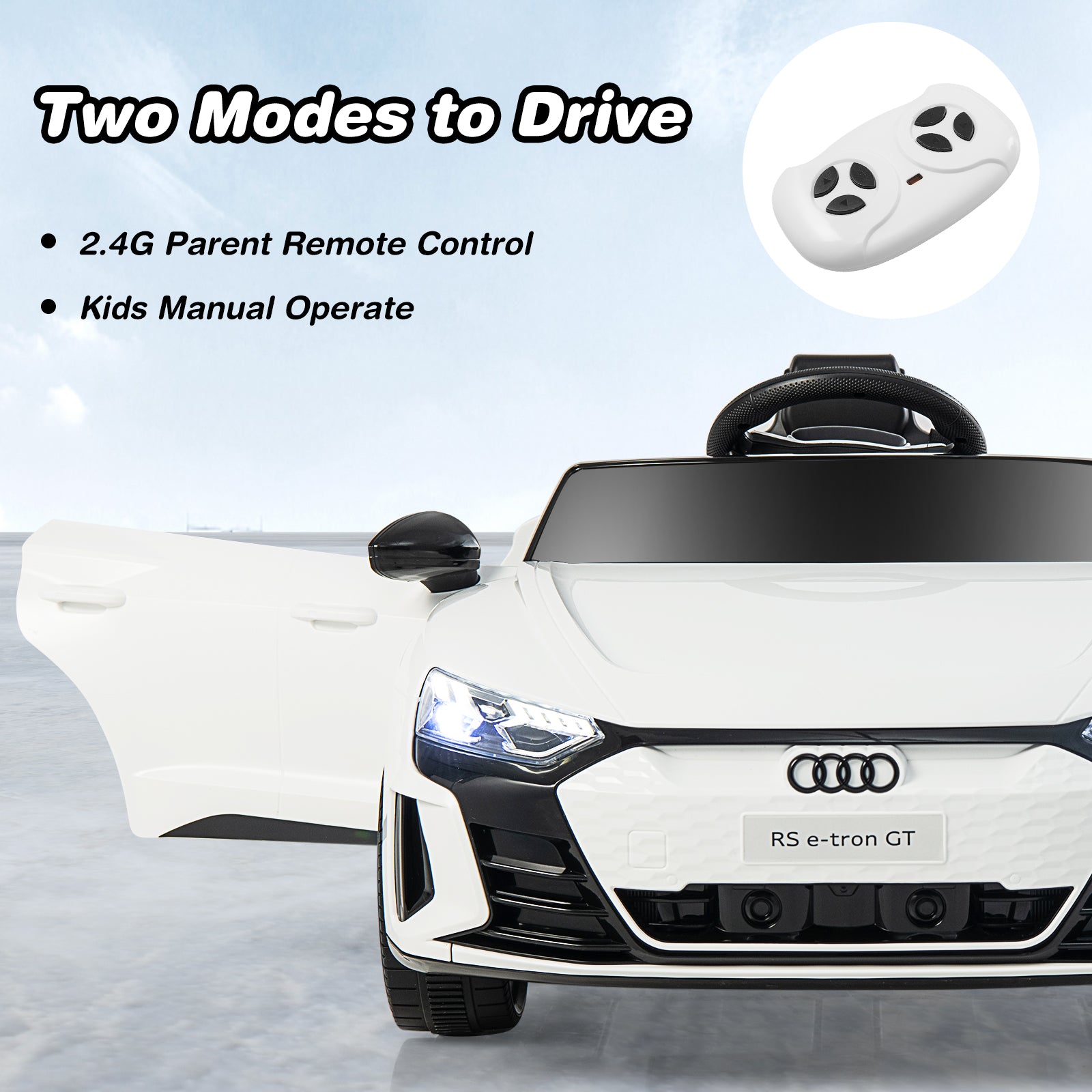 12V Audi Licensed Electric Kids Ride On Car with Remote Control-White