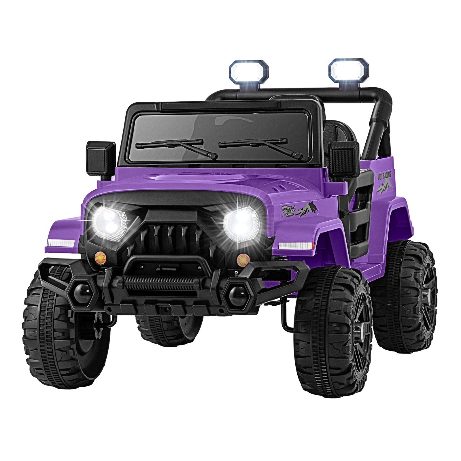 12V Kids Ride on Truck with Remote Control and 3 Speeds-Purple