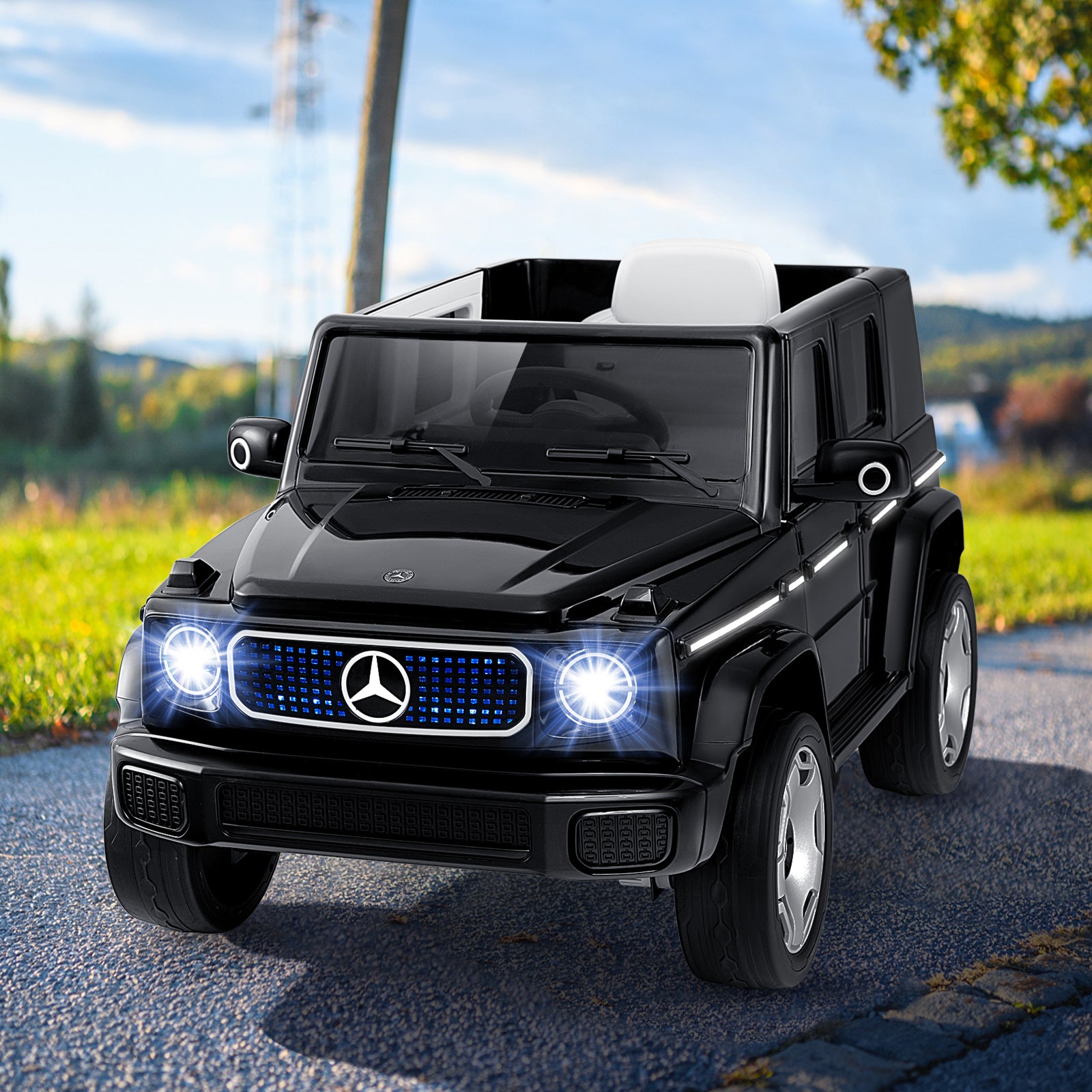 12V Licensed Mercedes-Benz EQG Kids Ride On Car-Black