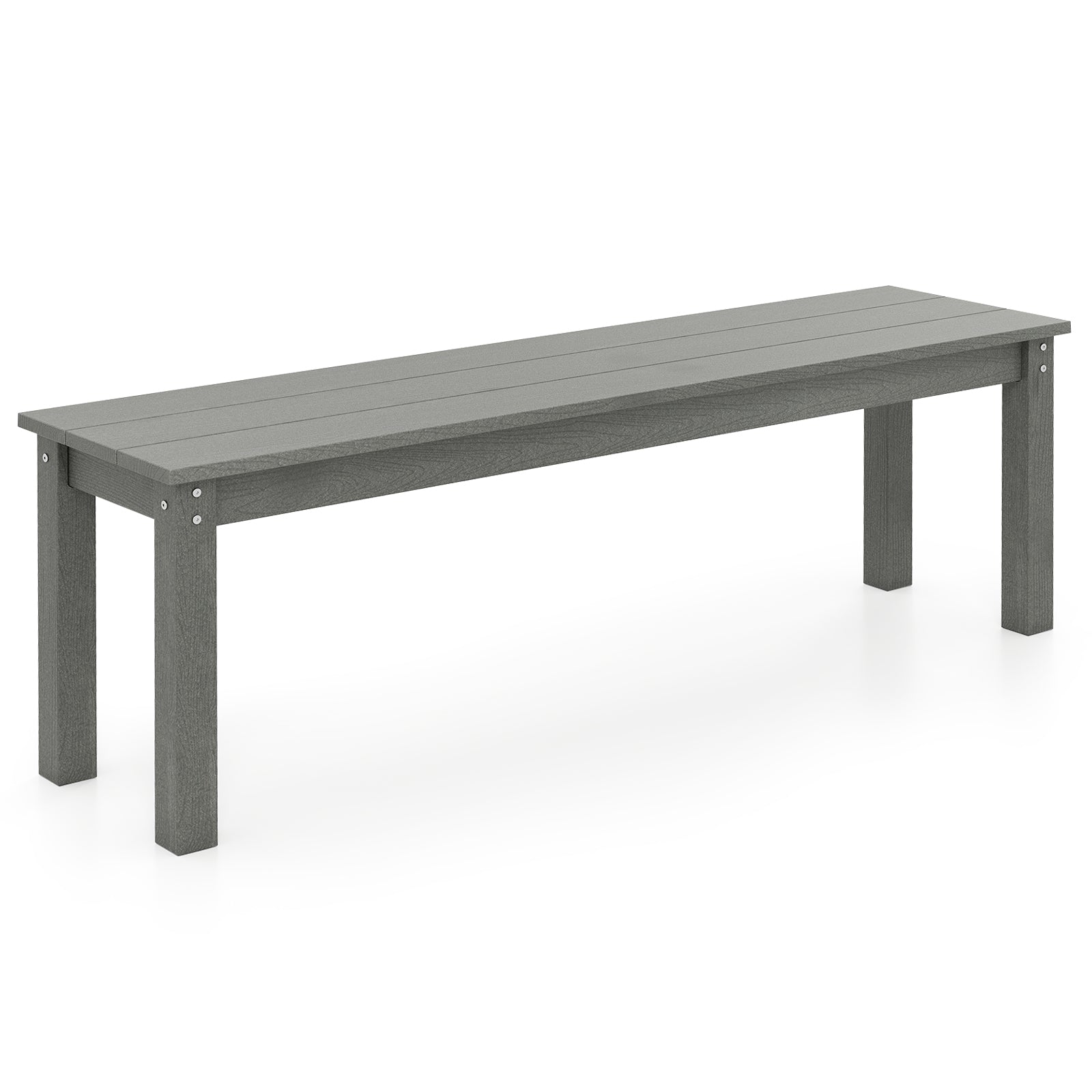140CM HDPE Outdoor Bench Backless Patio Garden Bench for 2-3 People-Grey