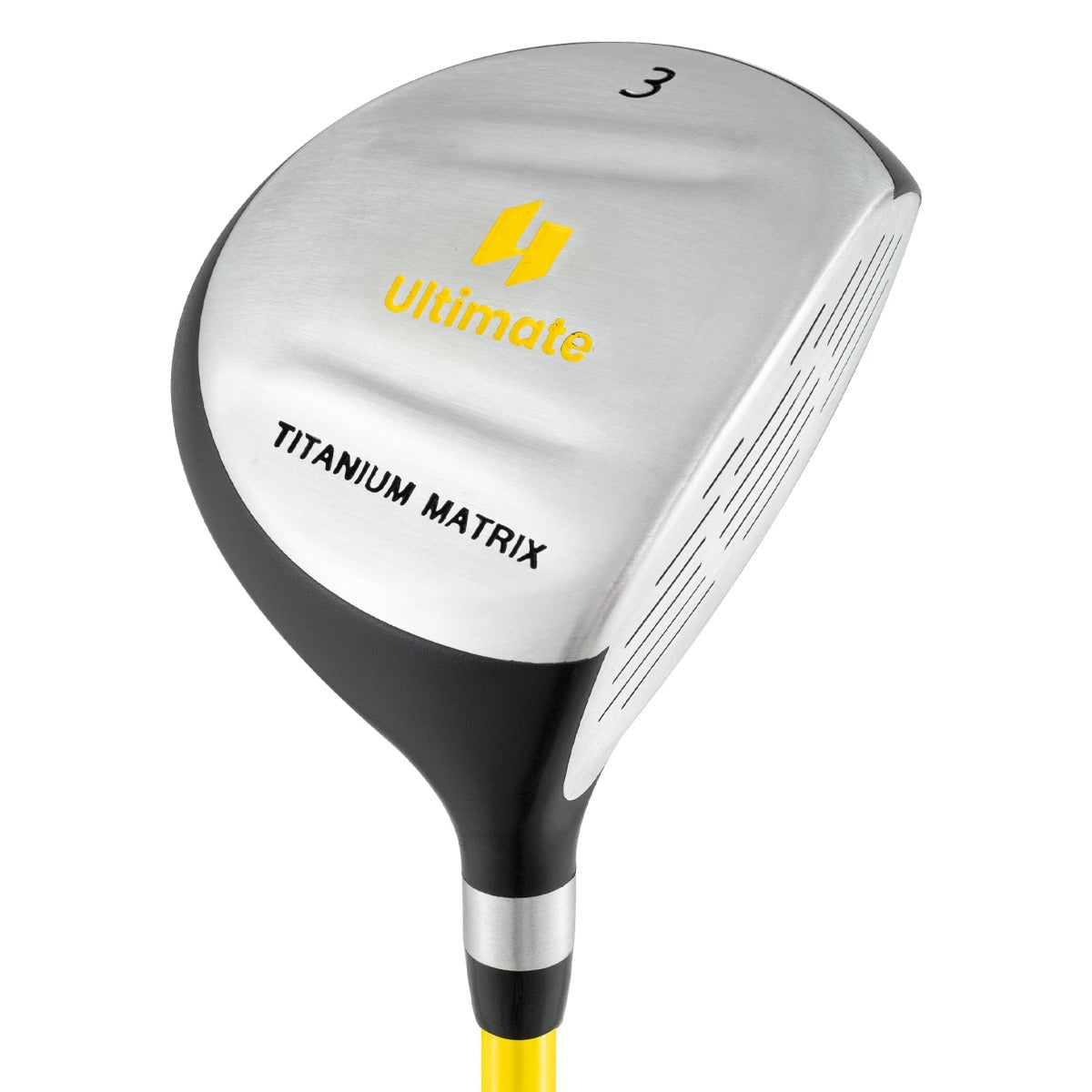 Junior Practice Golf Club for Kids Right with Fiberglass Shaft and Headcover-Yellow