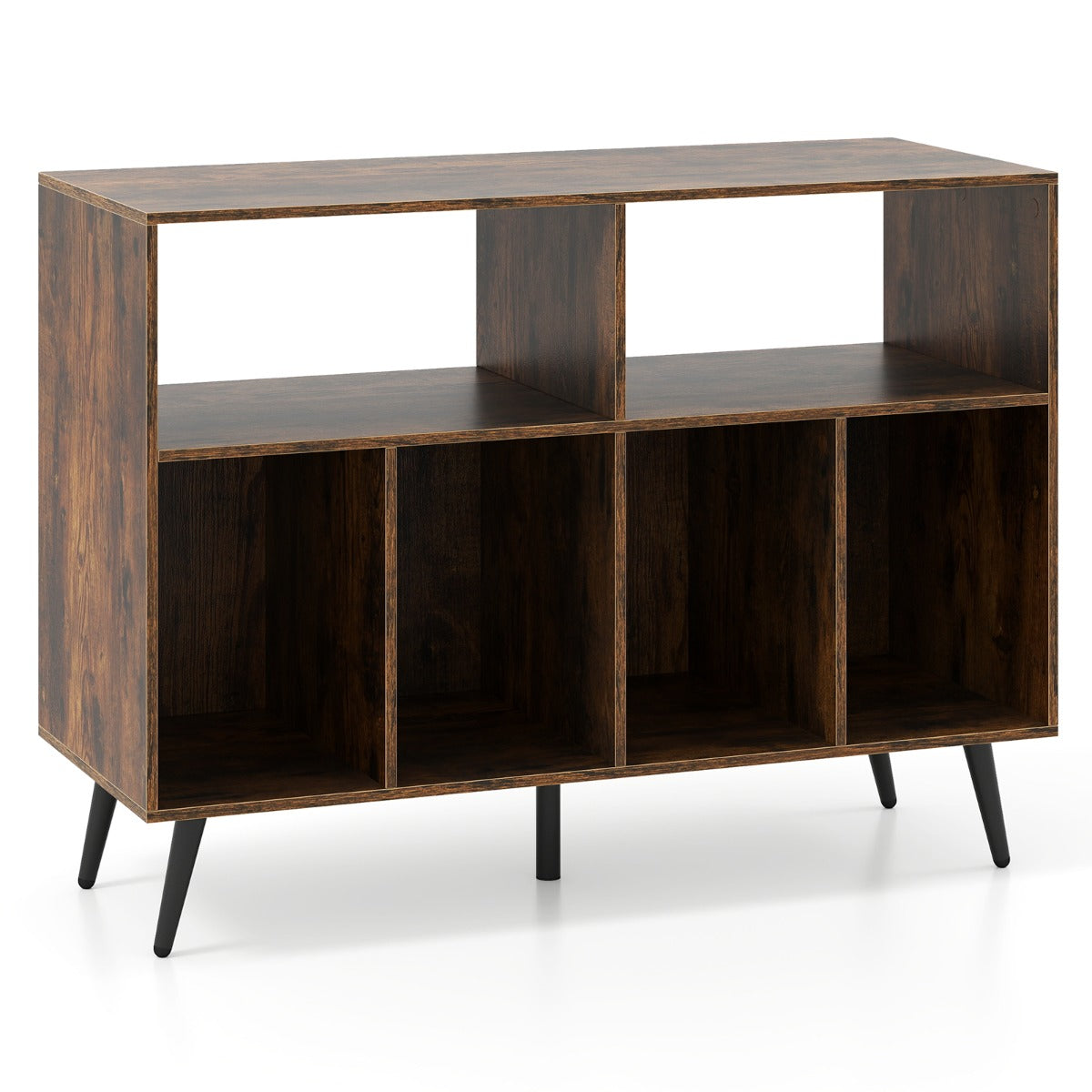 Record Player Stand 3-Tier Turntable Stand-Rustic Brown