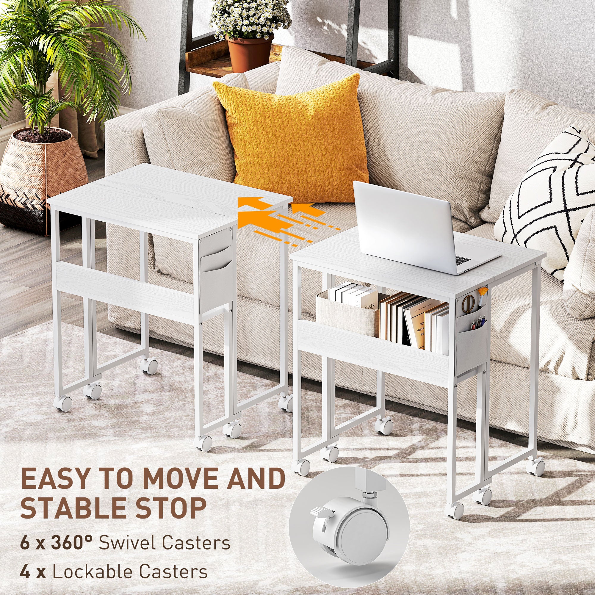 HOMCOM 63 cm Drop Leaf Writing Work Desk - White