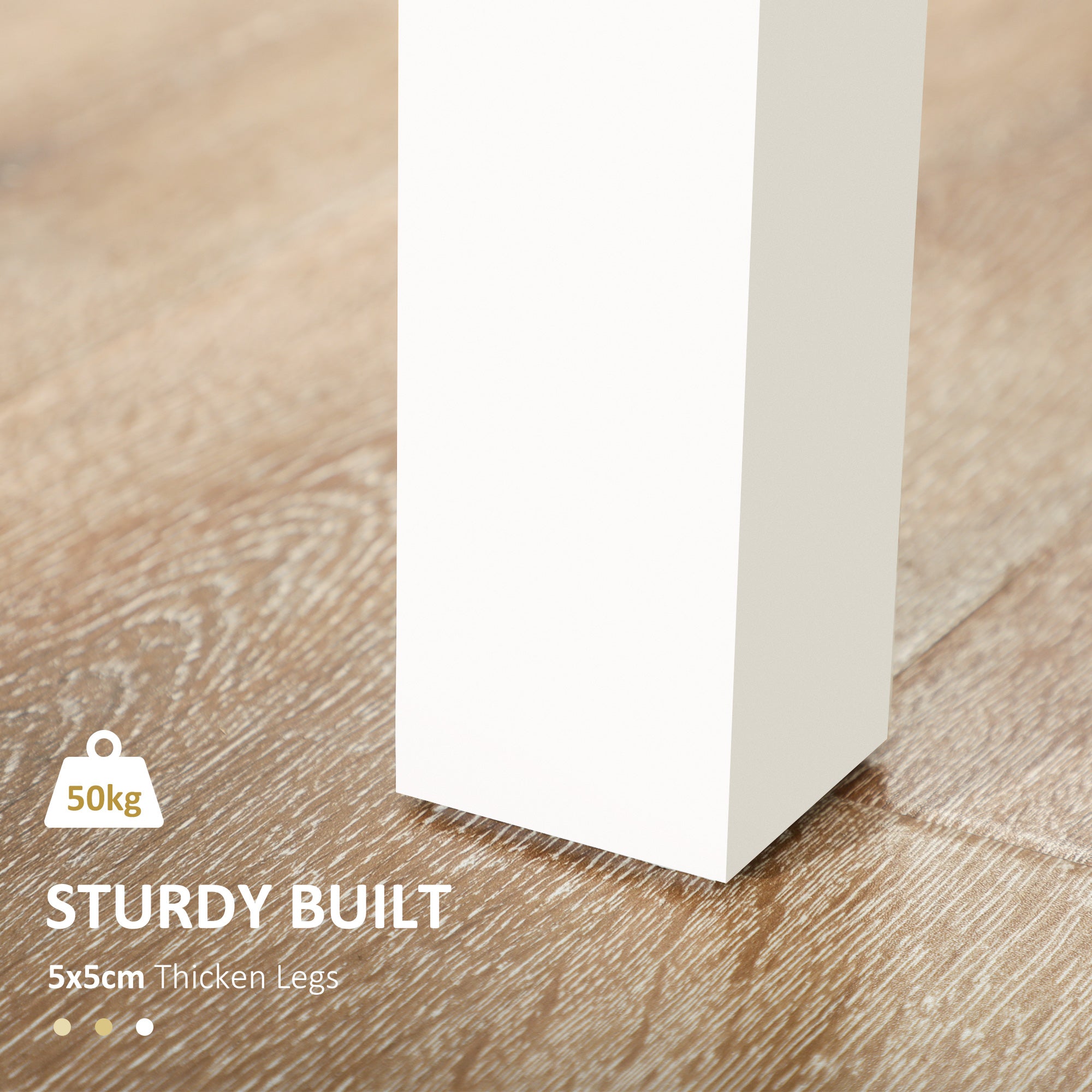 HOMCOM Dining Table for 4 to 6, 120L x 70W x 75Hcm, Modern Kitchen Table with Wood Effect Tabletop, Thick Legs, for Dining Room, Kitchen, Living Room, Oak