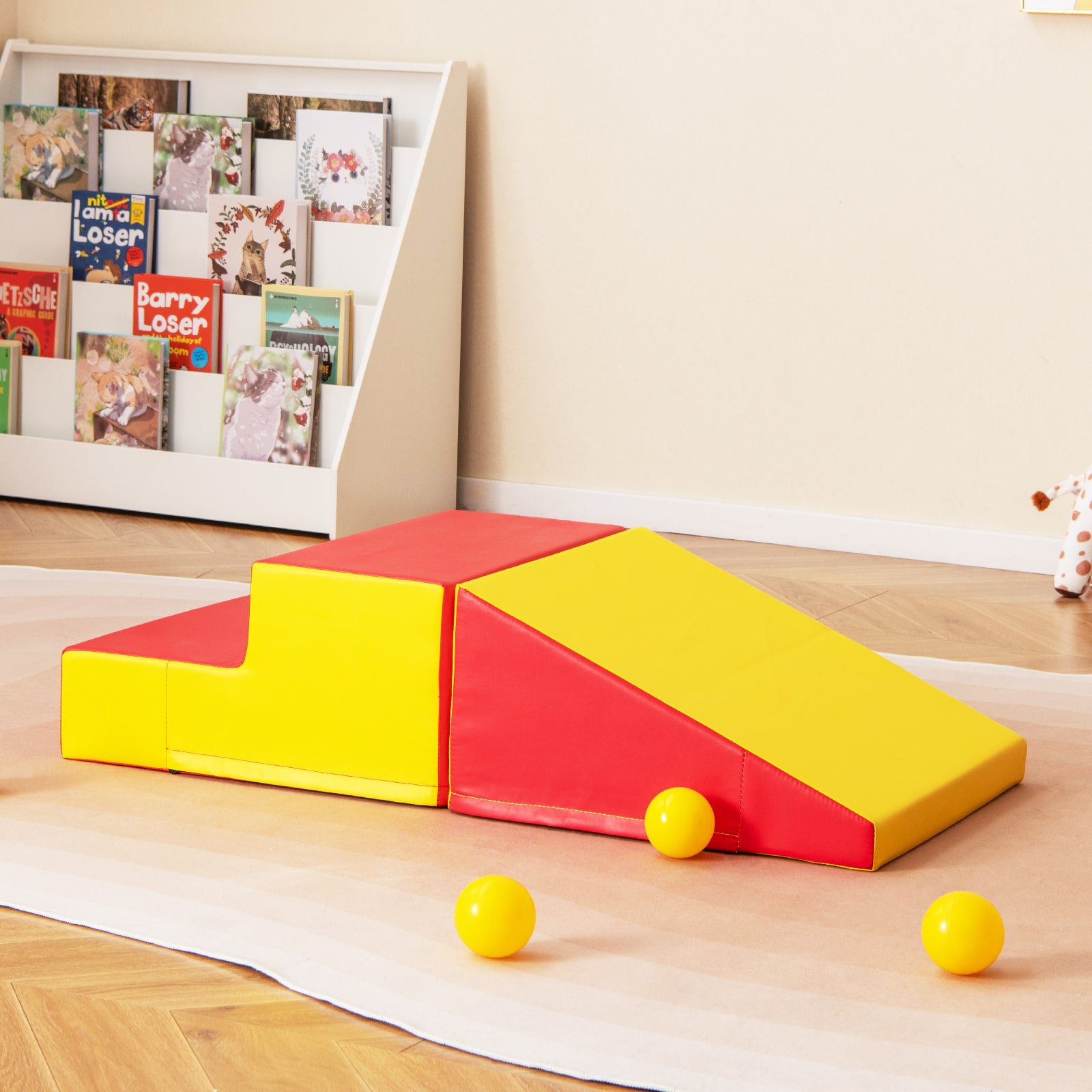 2-Piece Step and Slide Climber for Infants and Toddlers-Yellow