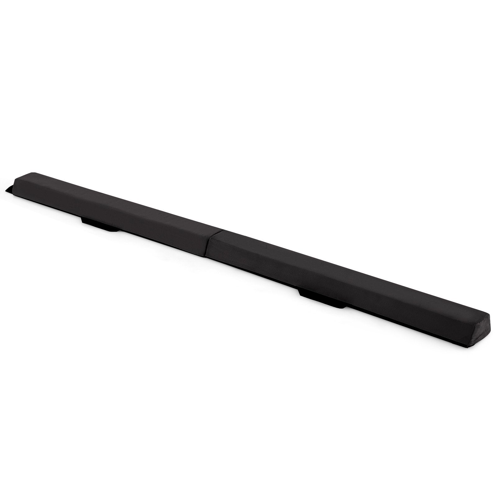 210 CM Folding Balance Beam with Removable Suede Cover and Non-slip Bottom for Kids-Black