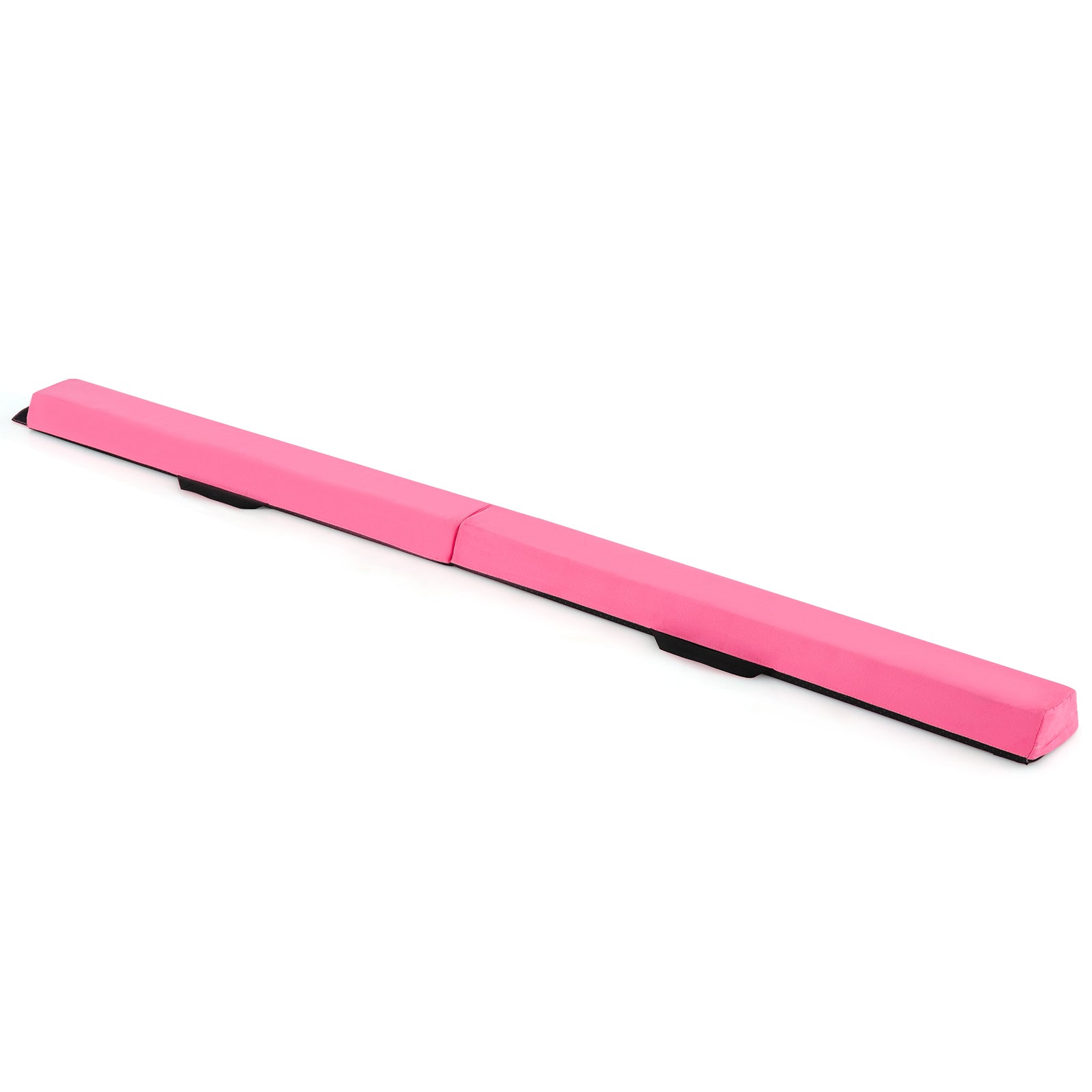 210 CM Folding Balance Beam with Removable Suede Cover and Non-slip Bottom for Kids-Rose