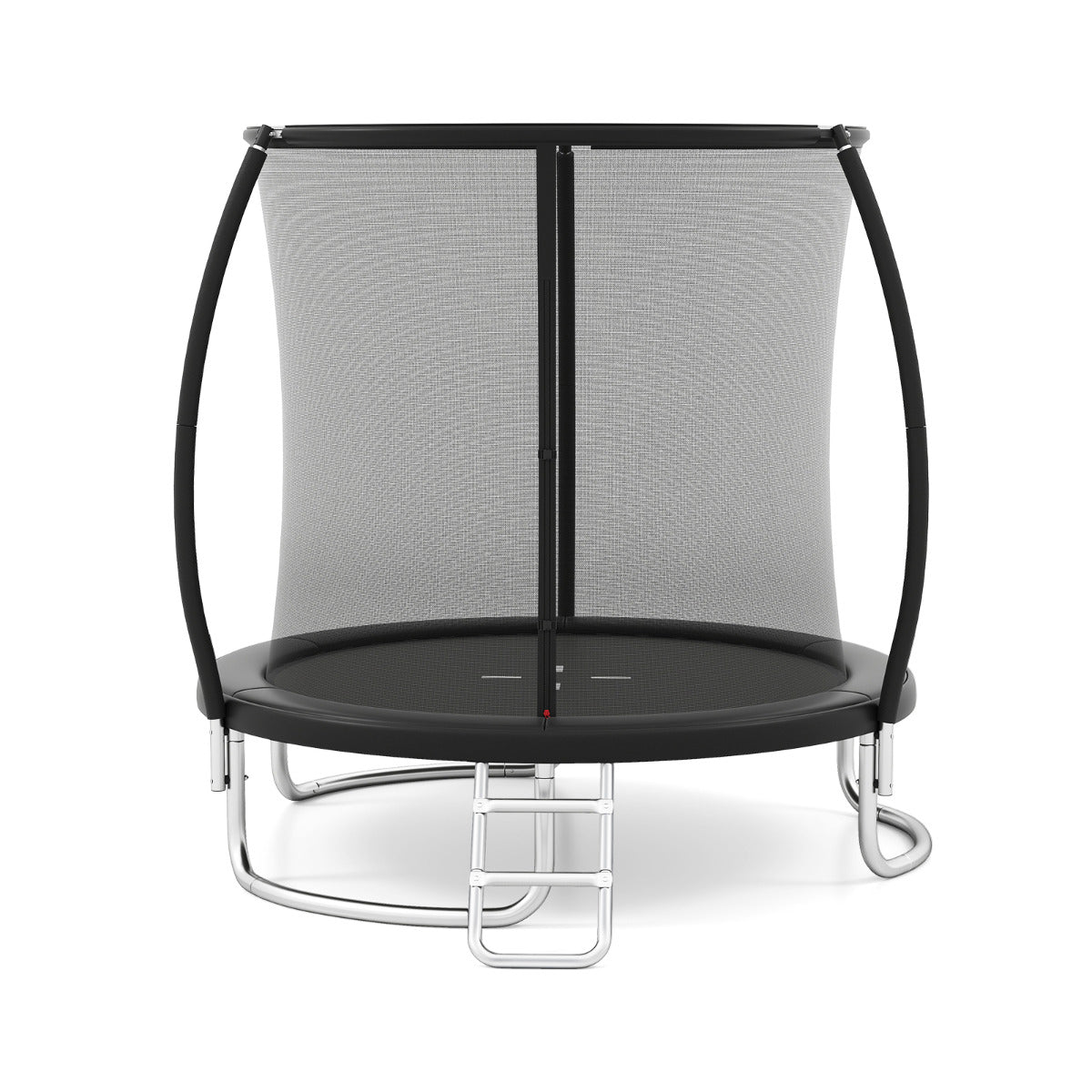 244 cm Trampoline with Safety Enclosure Net and Ladder-Black