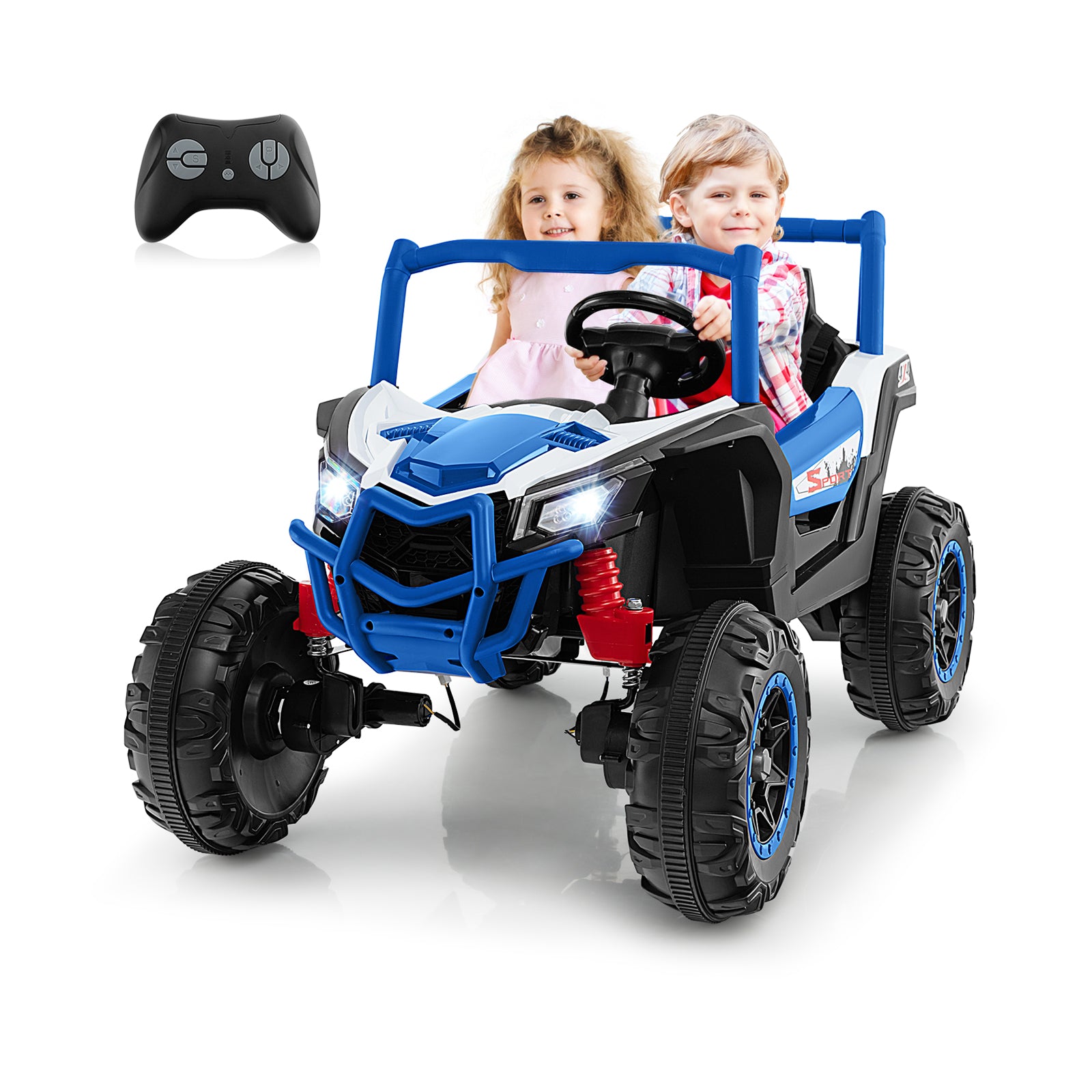 24V Kids Ride on UTV with 4 x 100W Powerful Engin and Remote Control-Blue