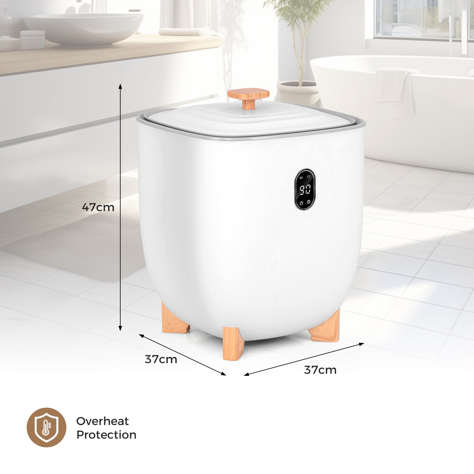 25L Towel Warmer Bucket Electric Hot Towel Bucket-White