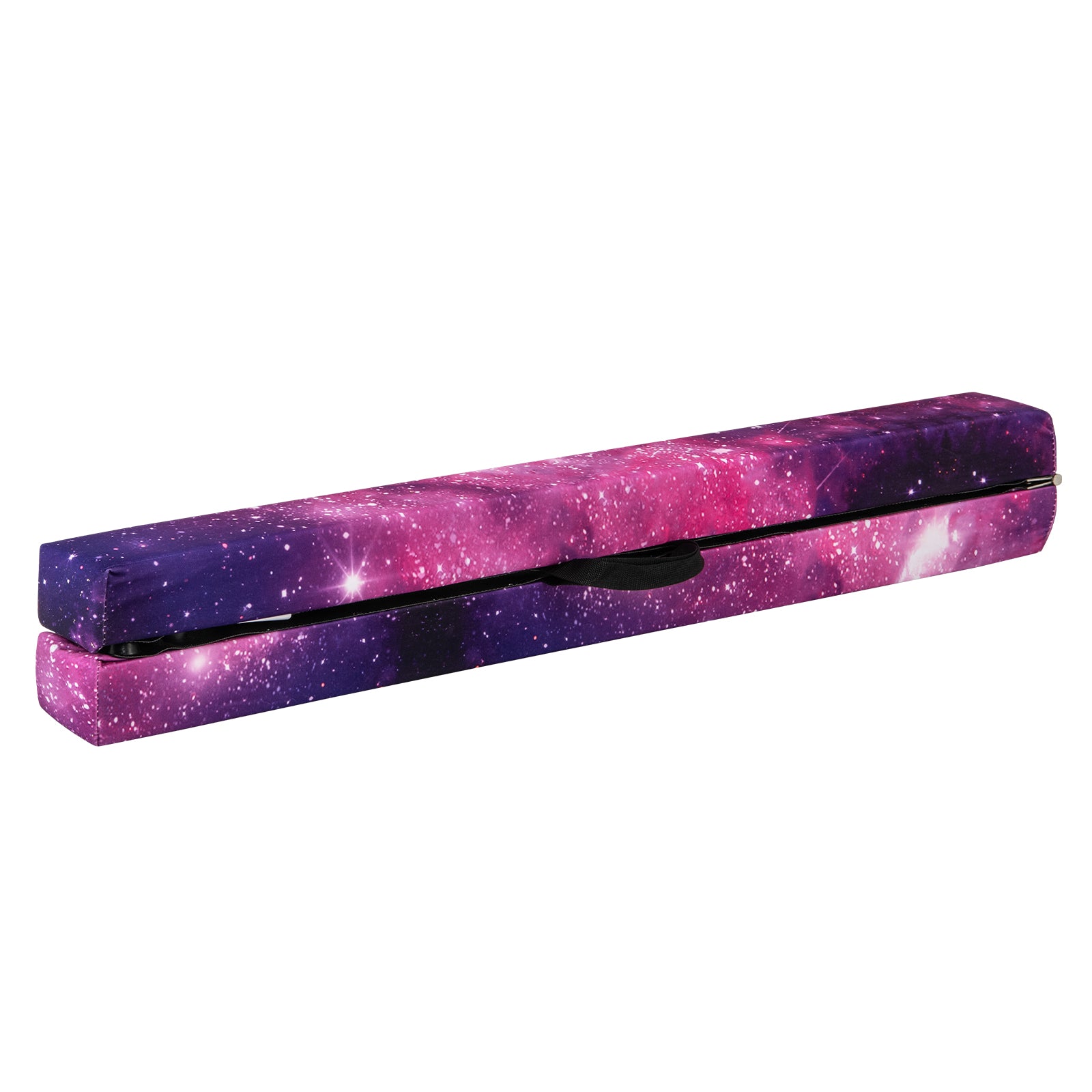 270CM Folding Balance Beam with Solid Wood Base and Anti-slip Bottom-Pink & Purple