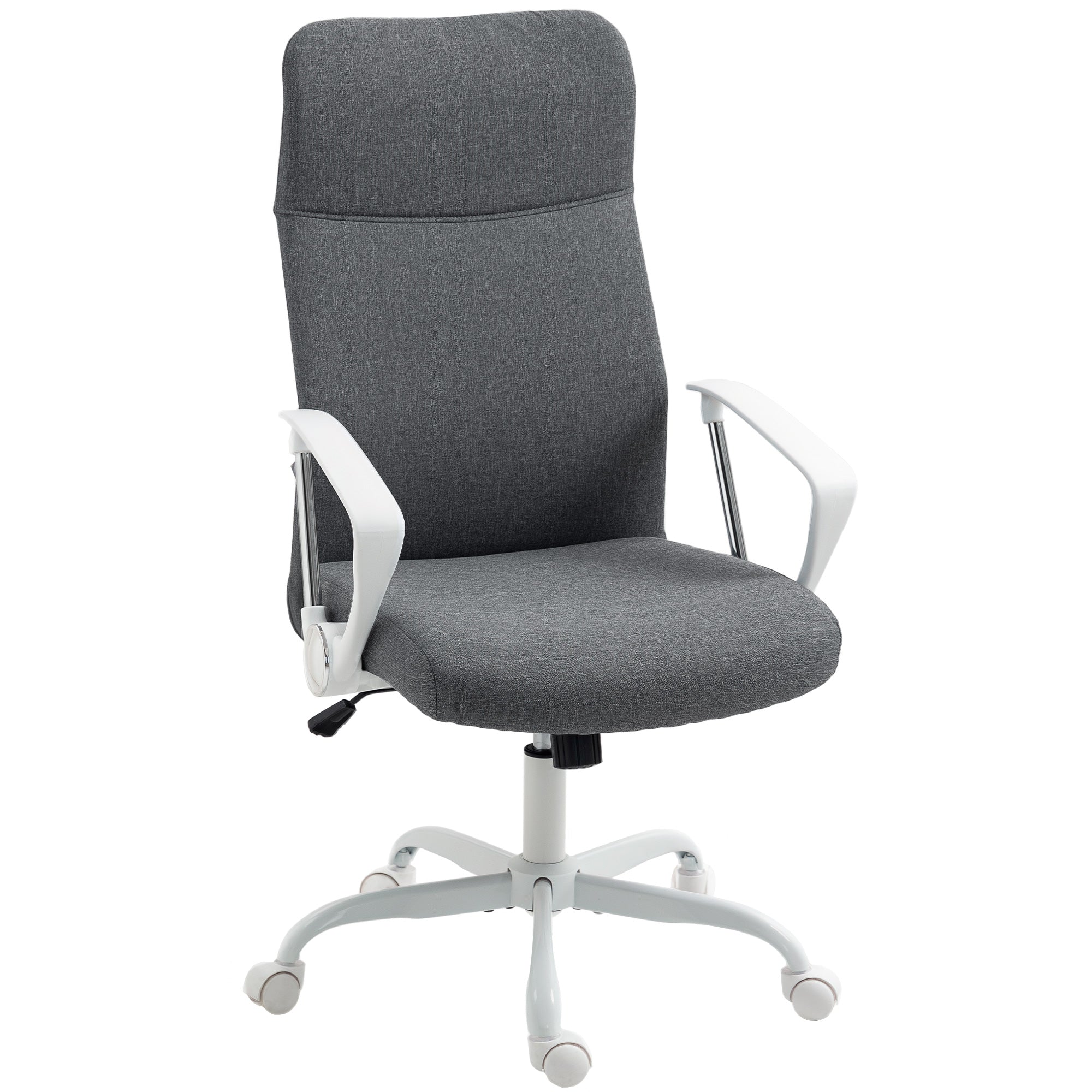 HOMCOM Fabric High Back Office Chair - Grey
