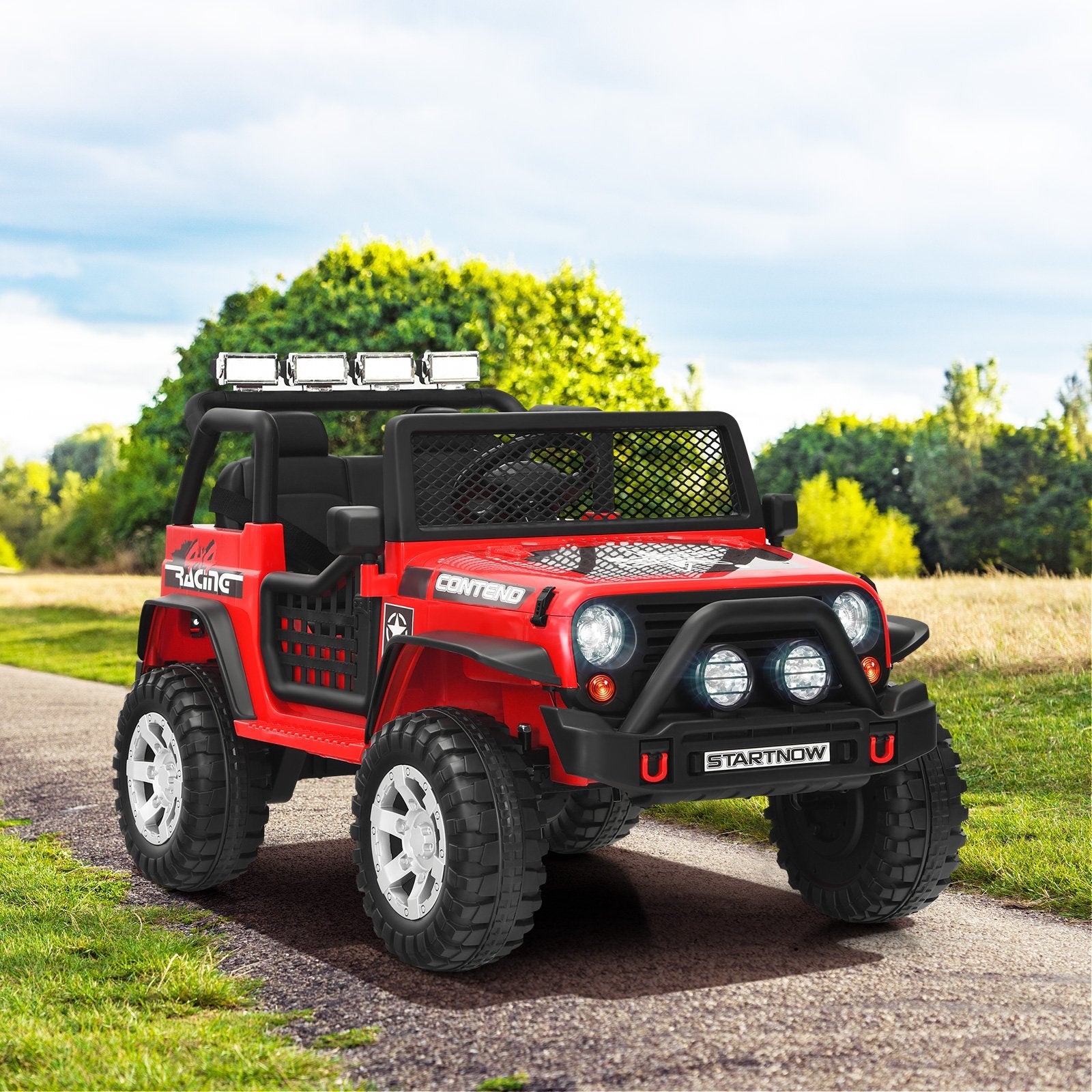 2-Seat Kids Ride on Truck with Parent Remote Control-Red