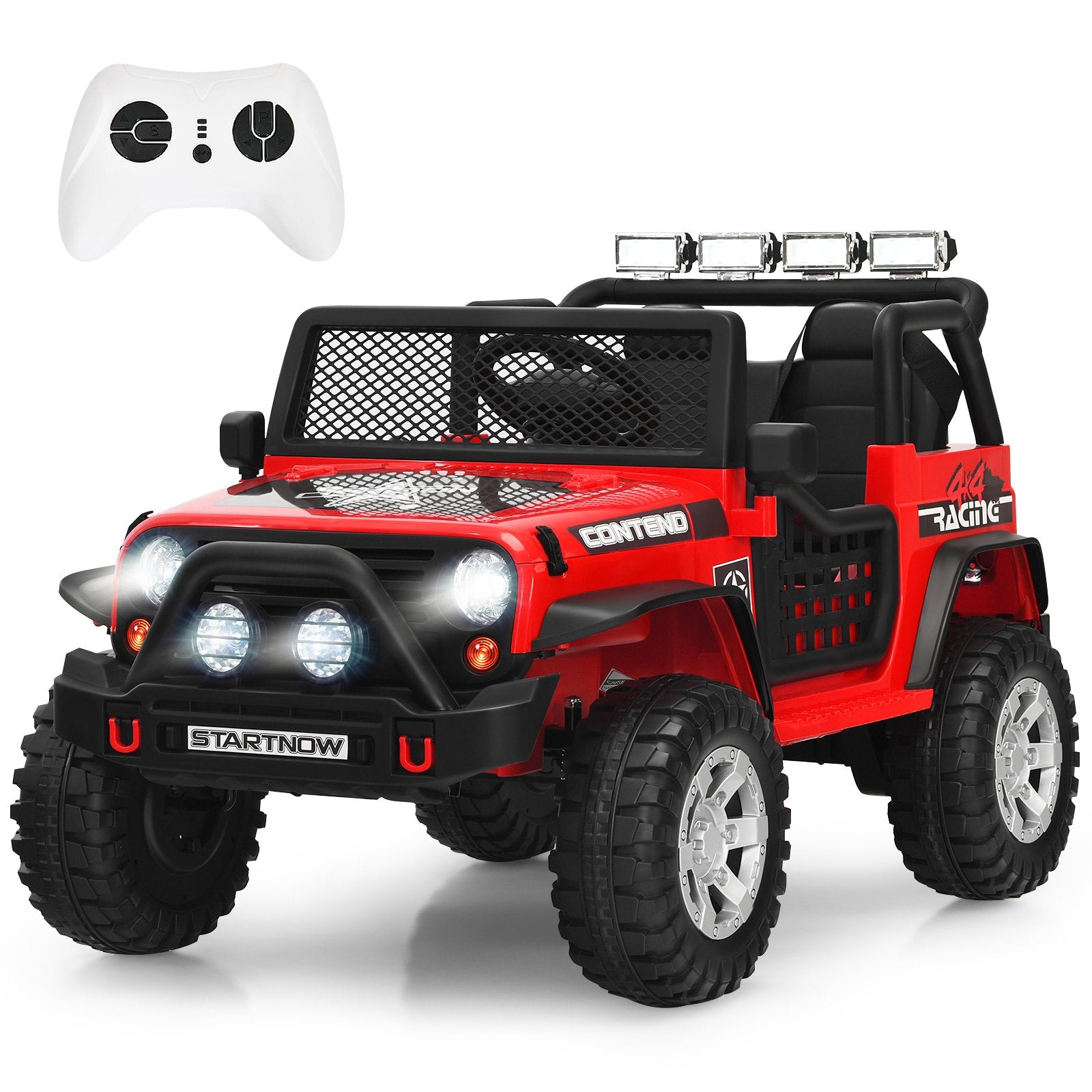 2-Seat Kids Ride on Truck with Parent Remote Control-Red