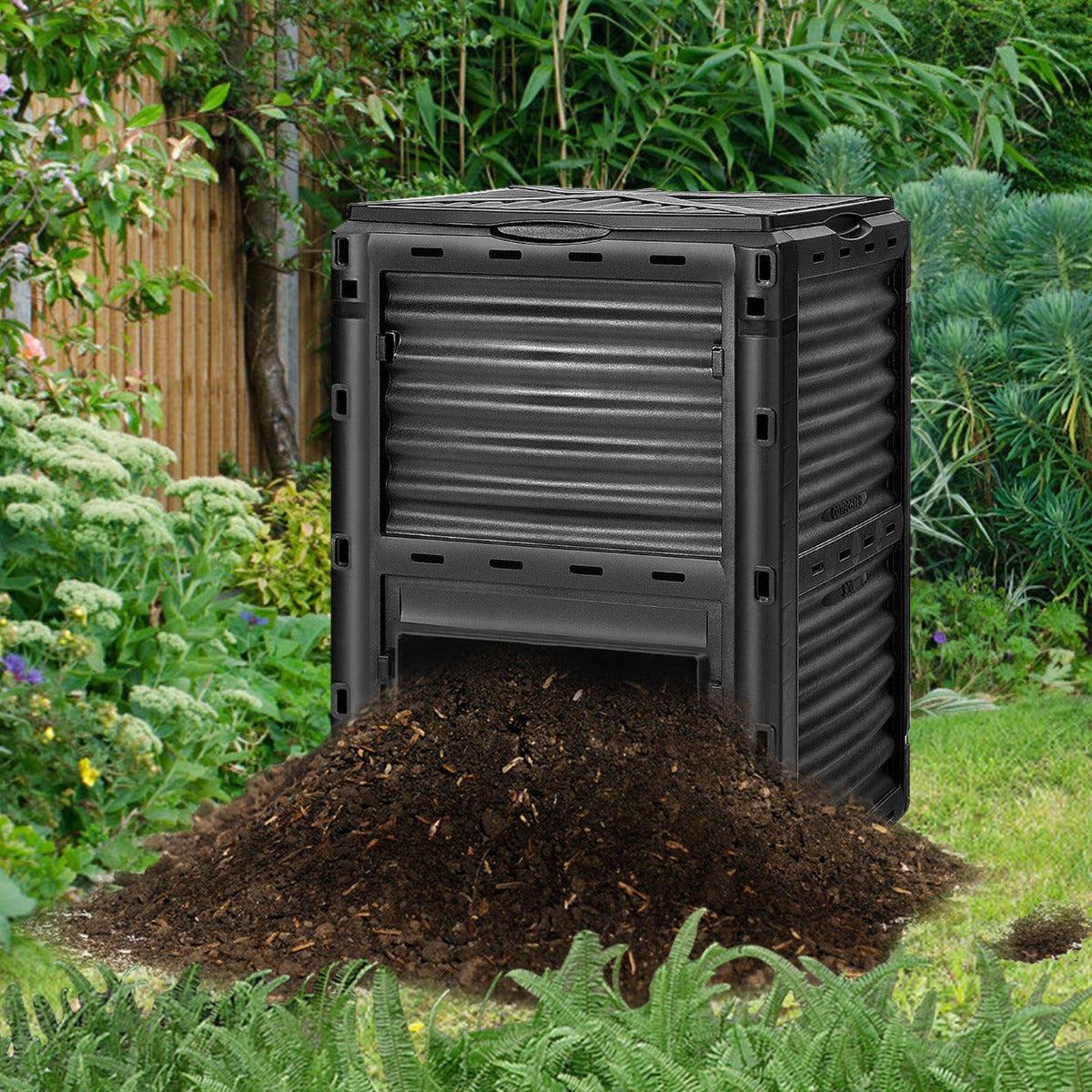 300 Litre Garden Compost Bin-Black