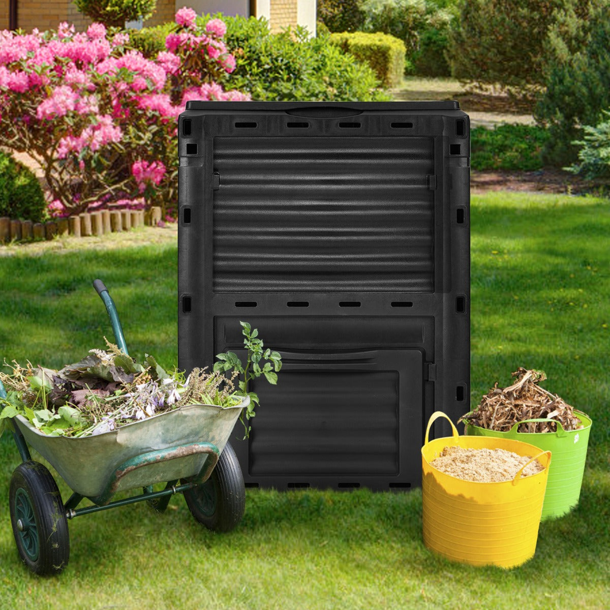 300 Litre Garden Compost Bin-Black