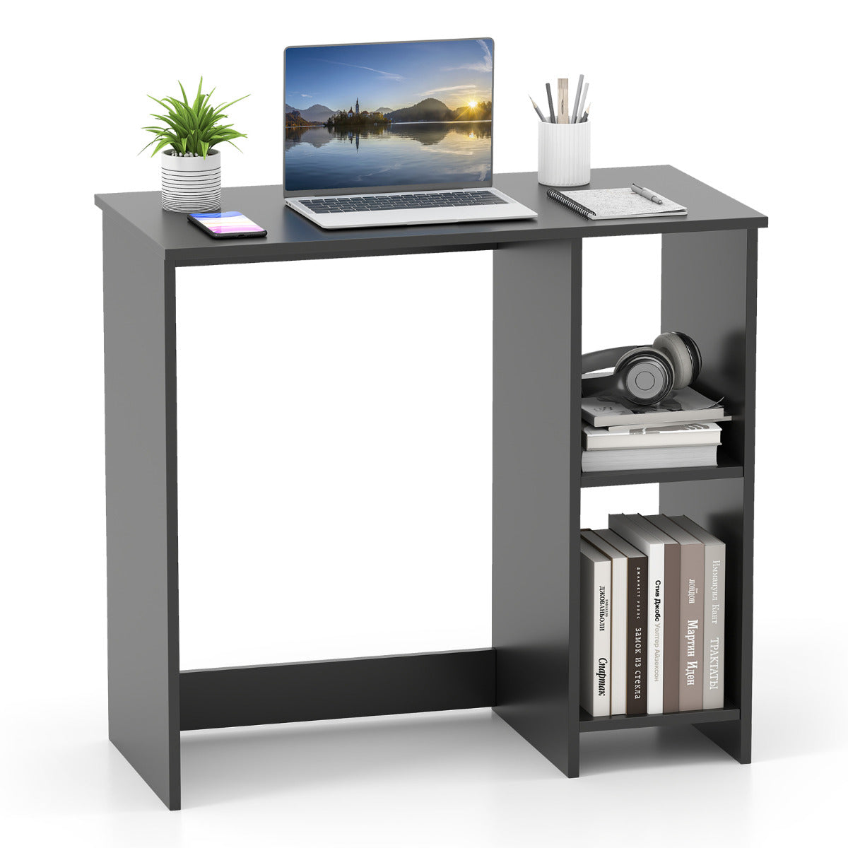 31.5 Inch Home Office Desk for Small Space-Black
