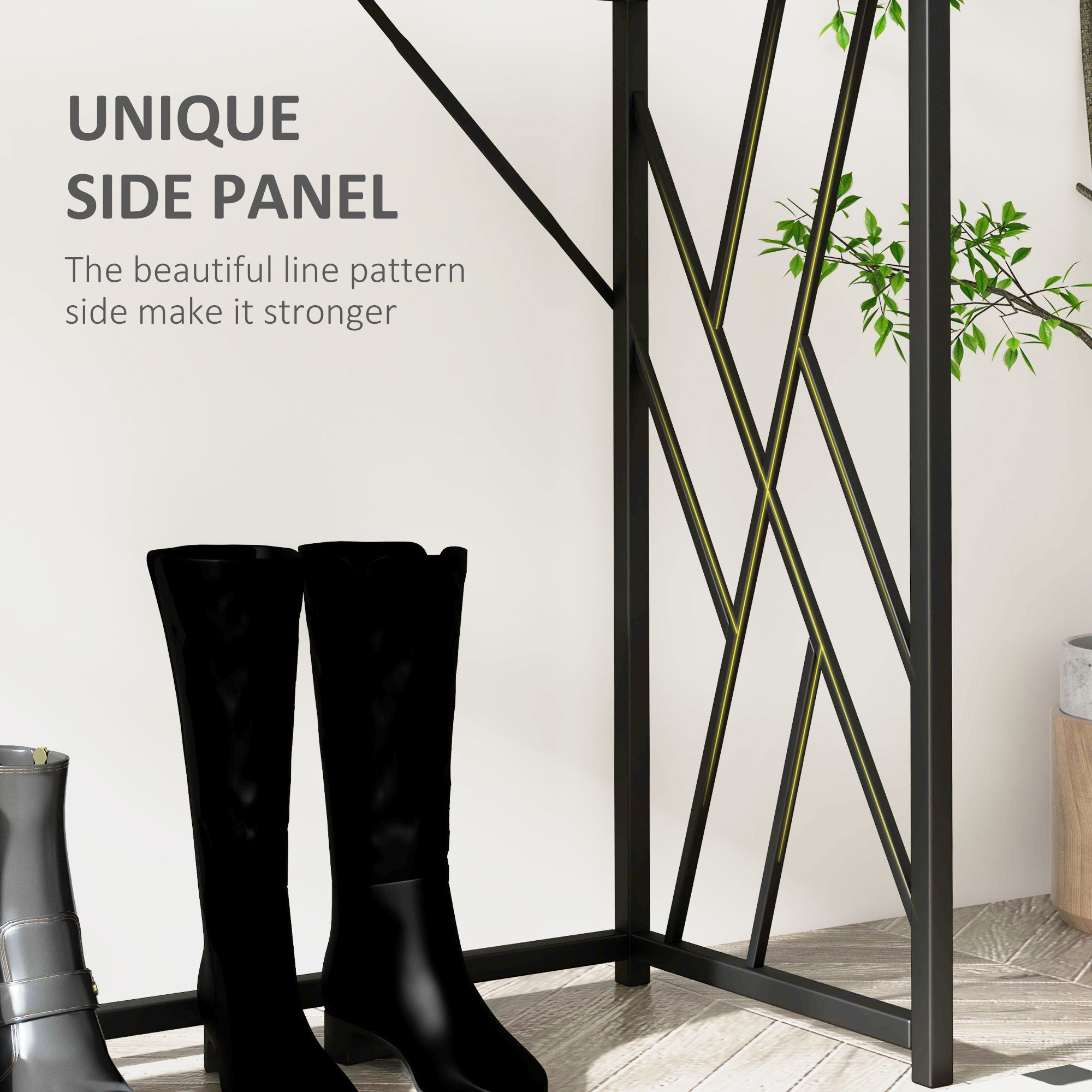 HOMCOM Console Table, Industrial Sofa Table with Metal Frame for Living Room, Hallway, 120√Ç cm, Grey