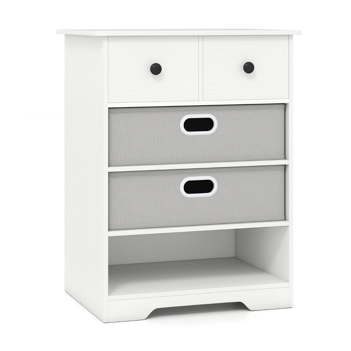 Modern Chest Storage Organizer with Open Shelves-White
