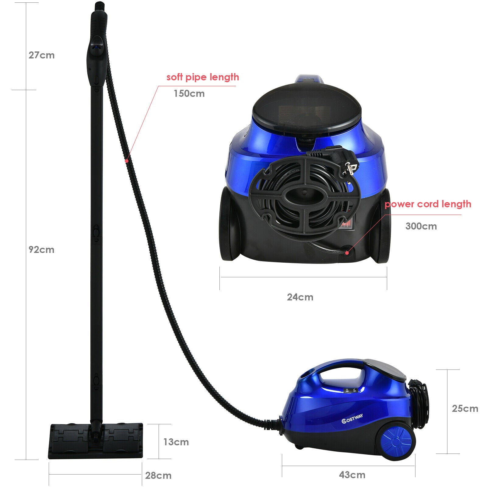 2000w Multi Purpose Steam Cleaning Mop-Blue