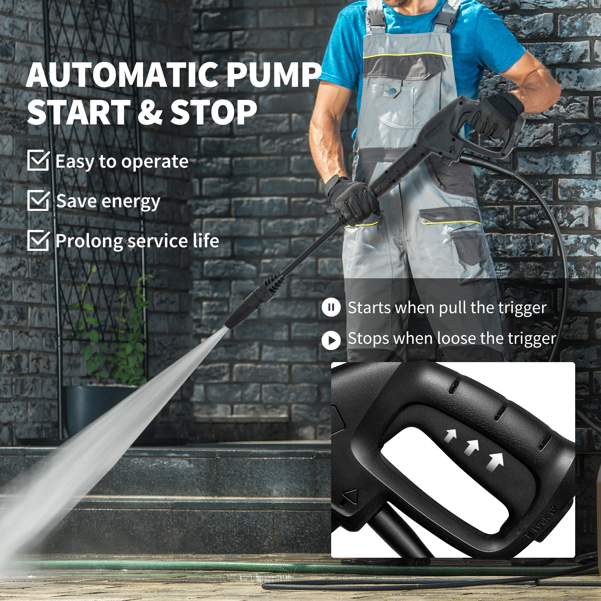 Outsunny 1800W High√Ç Pressure√Ç Washer, 150 Bar Pressure, 420 L/h Flow, Portable Power Washer Jet Wash Cleaner with Adjustable Nozzle, 6M Hose, Hose Reel, Steel Handle for Home Patio Car Driveway, Blue