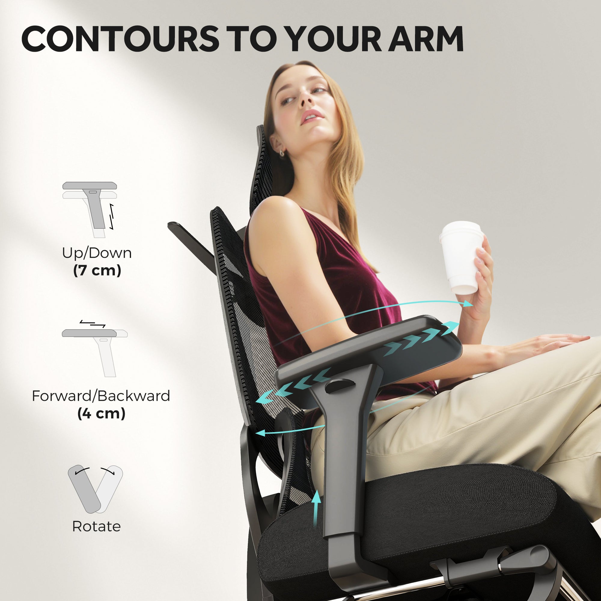 HOMCOM Ergonomic and Adjustable Office Chair - Black