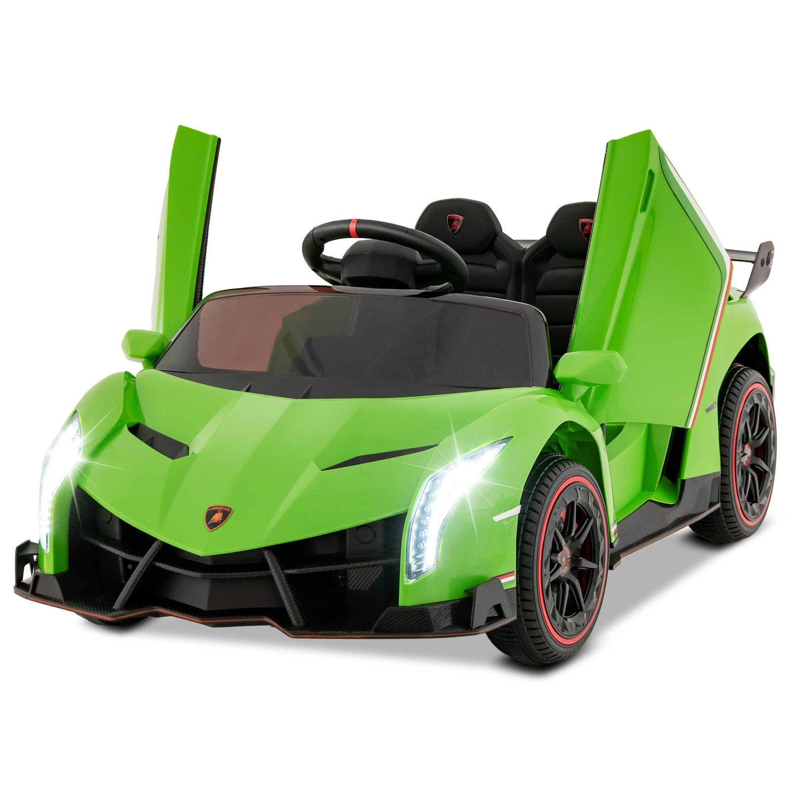 4WD Kids Ride On Sports Car Lamborghini with Taillights-Green
