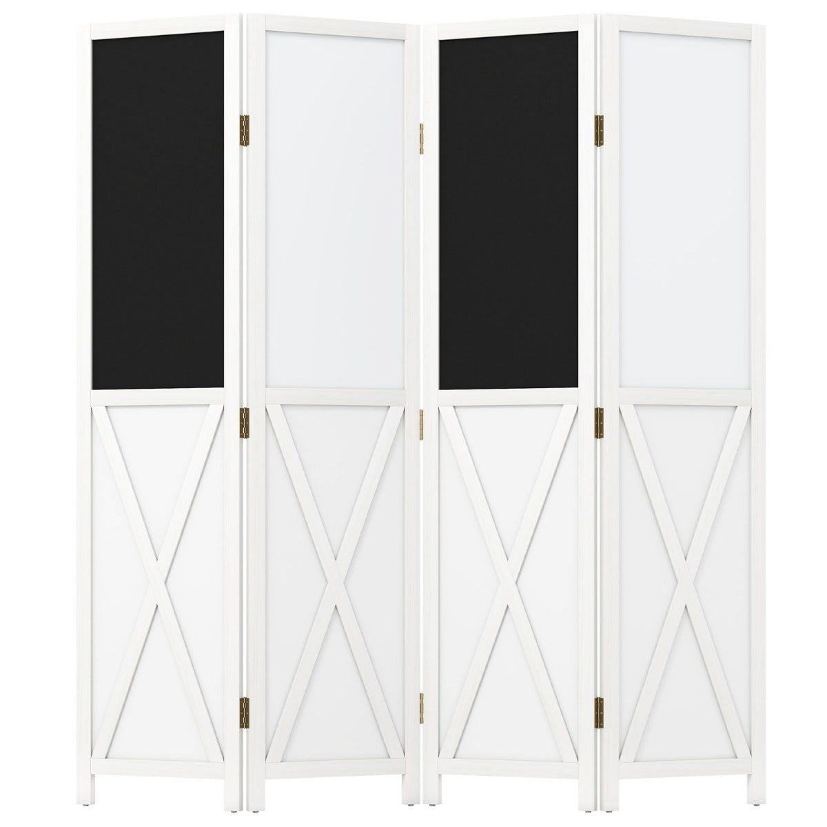 4-Panel Room Divider 170 cm Tall Folding Privacy Screens-White