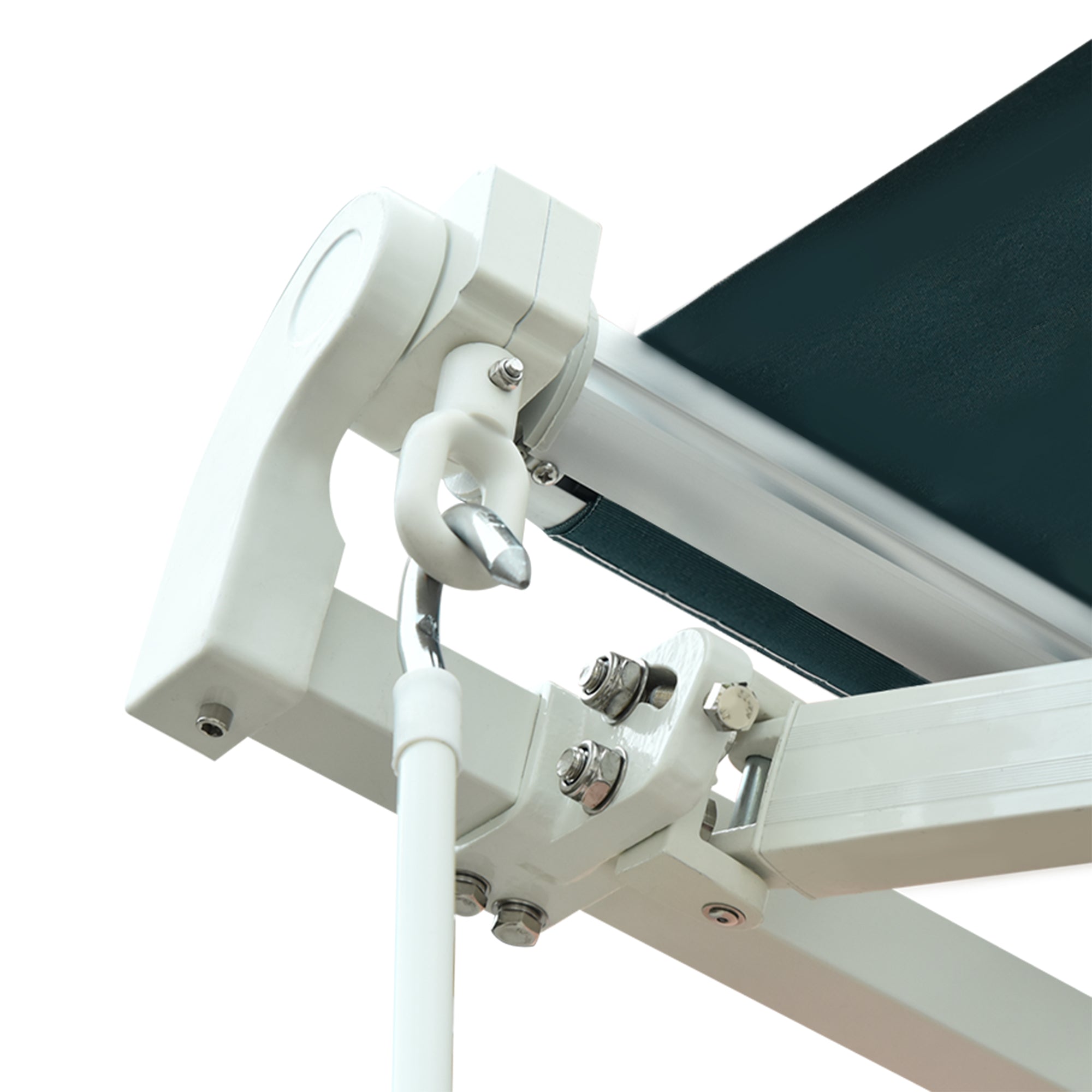 Outsunny 3x2.5 m Sun Shade Canopy Garden Patio Manual Retractable Awning Canopy-Dark Green