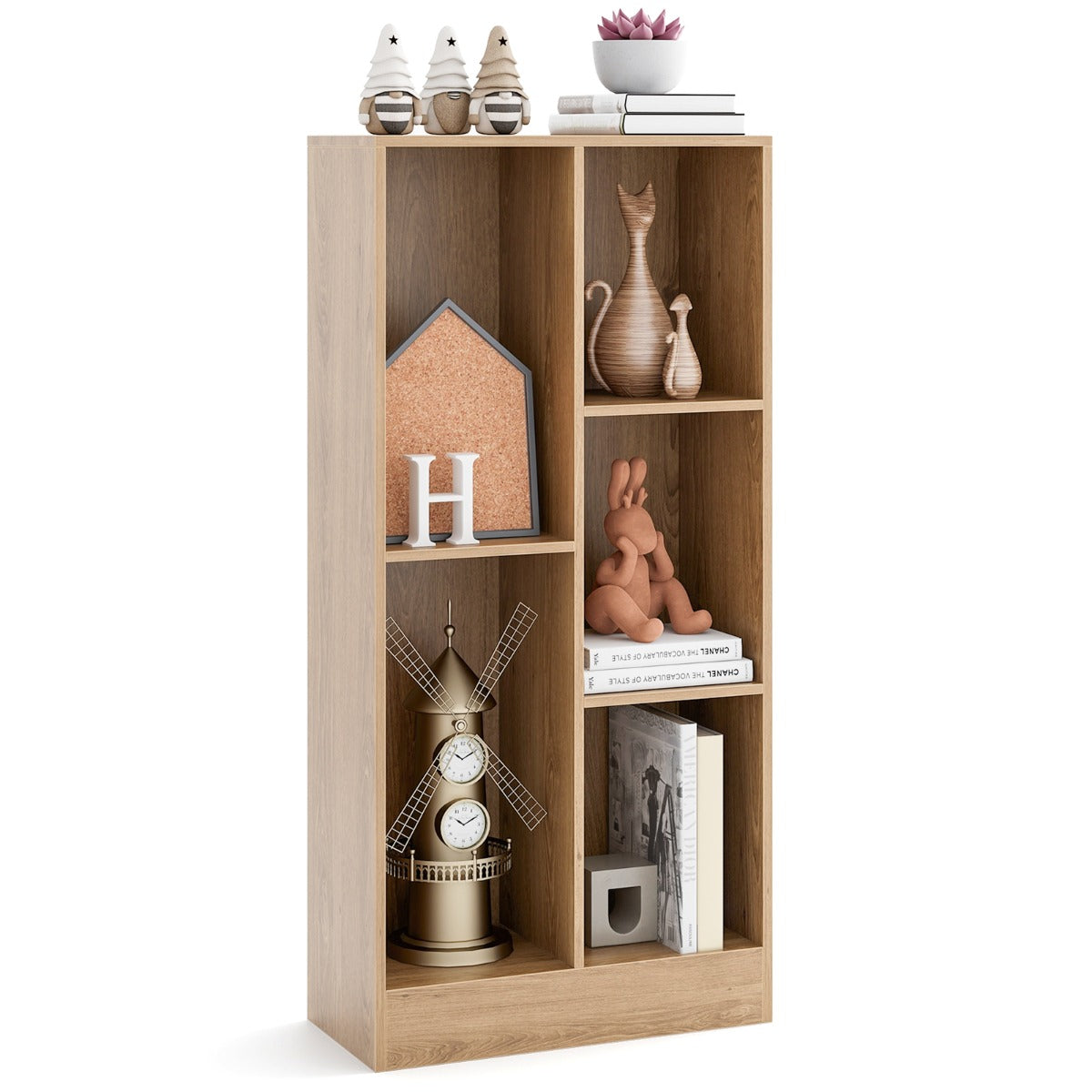 5 Cube Bookcase for Kids-Natural