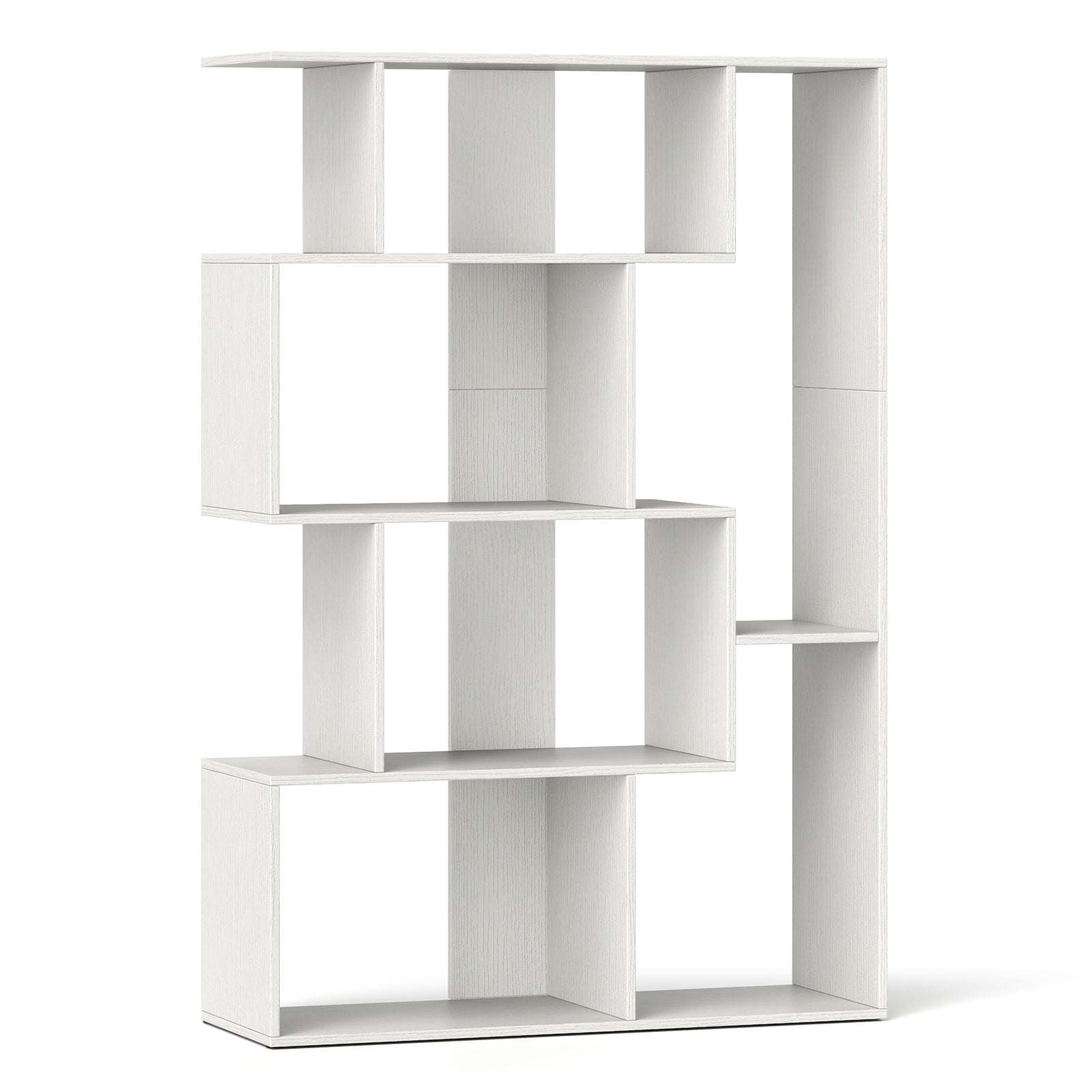 6-Cube Open-back Geometric Bookshelf with Anti-tip Kits-White