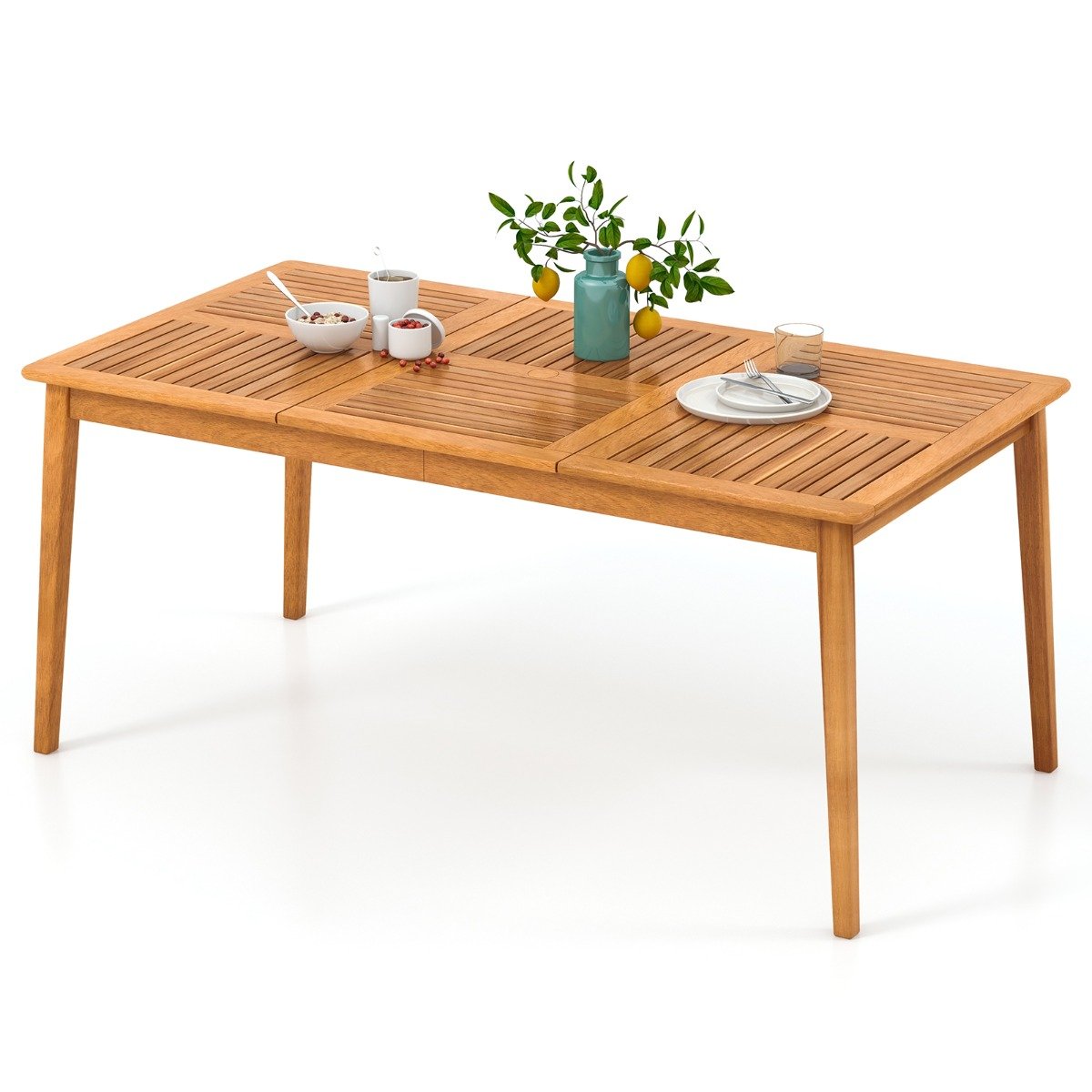 6-Person Outdoor Acacia Wood Dining Table