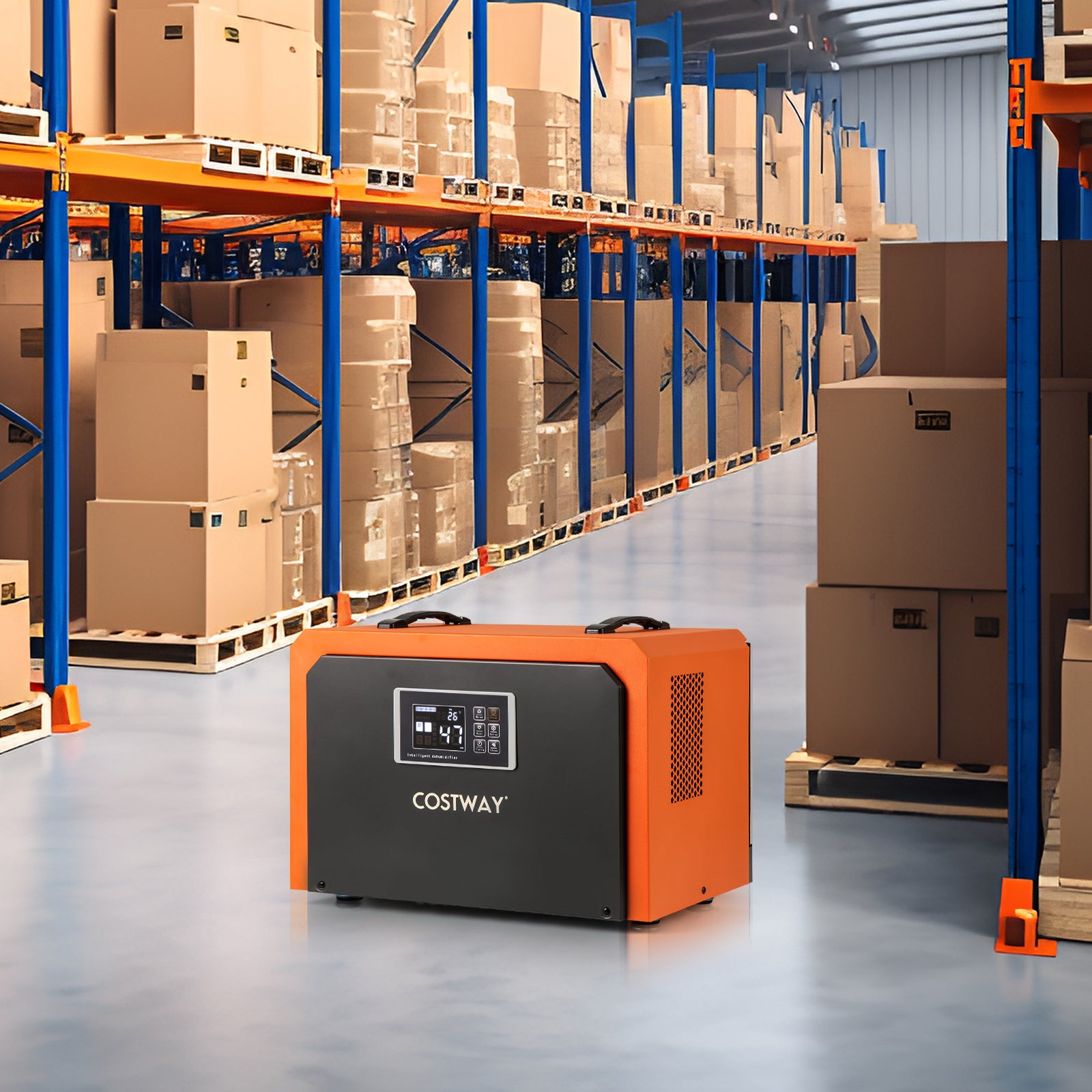 60L Crawl Space Dehumidifier with Drain Hose and 24H Timer-Orange