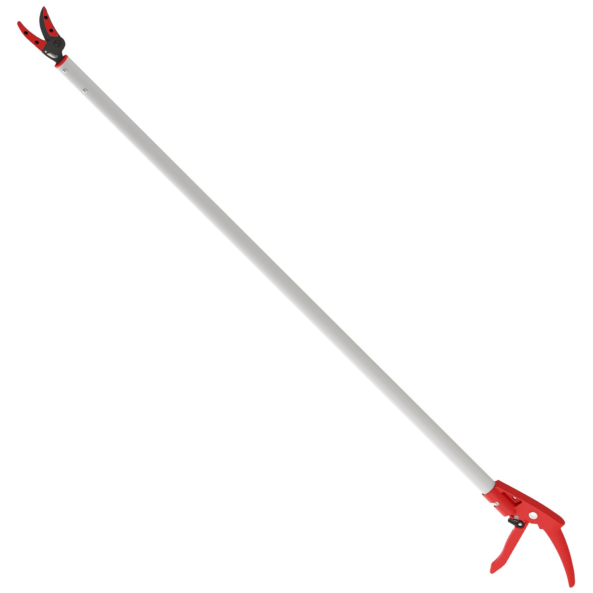 Outsunny 120 cm Tree Pruner, Tree Lopper Long Reach, Lightweight & Strong, Long Reach Tree Trimmer with Aluminium Pole for Fruit Picking and Pruning
