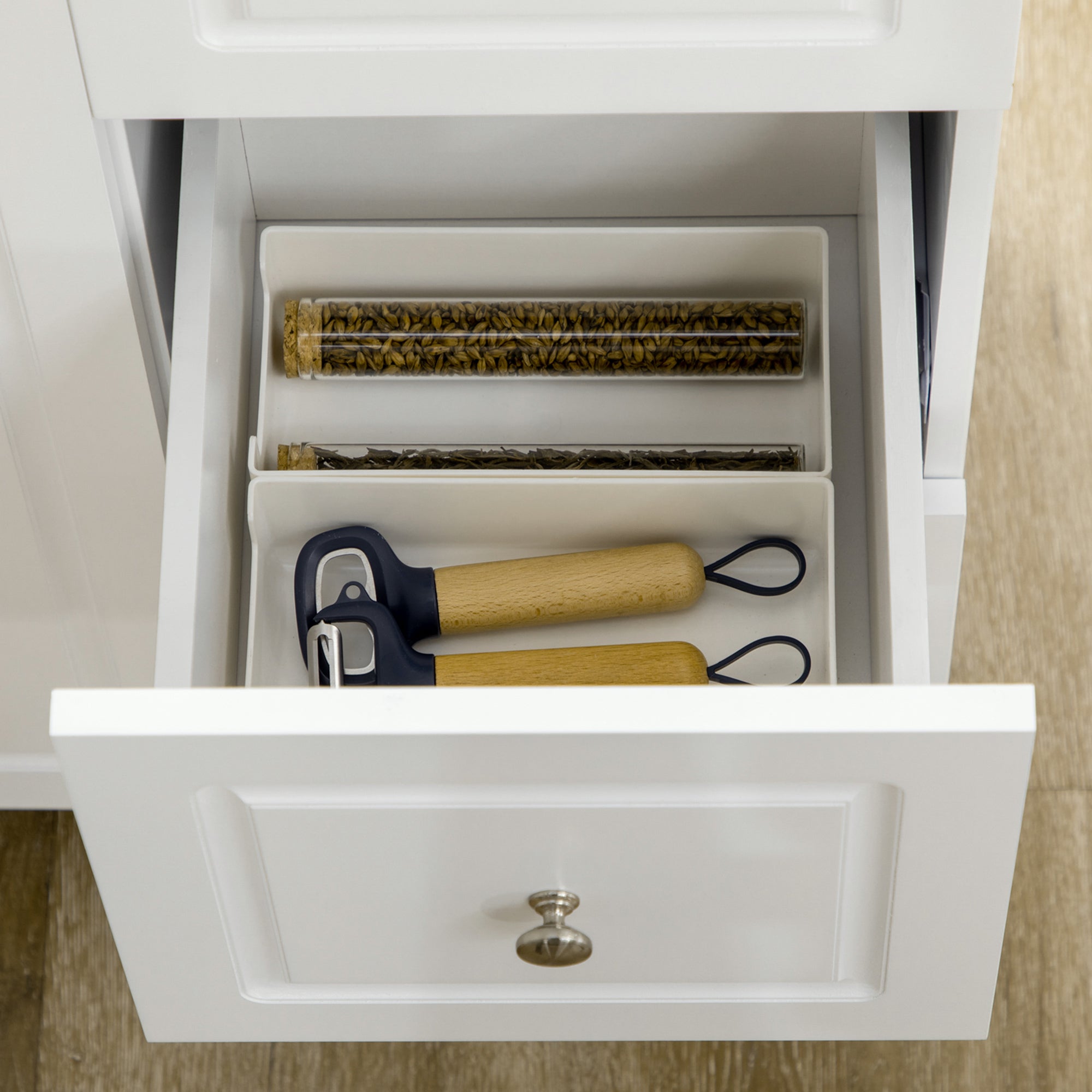 HOMCOM Drop-Leaf Kitchen Island on Wheels with Extendable Rubber Wood Worktop, Rolling Kitchen Storage Trolley, Utility Storage Cart with Drawers & Cabinet for Kitchen, Dining & Living Room, White