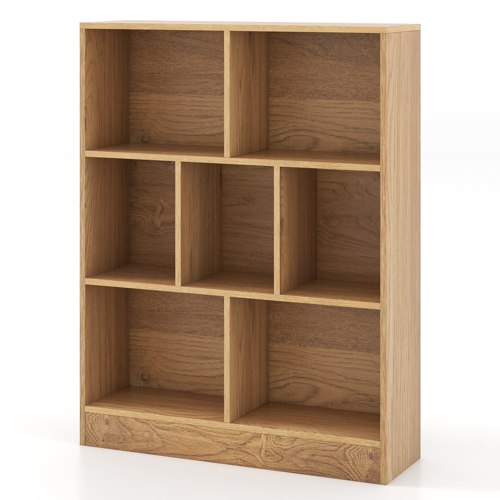 7-Cube Bookshelf with 2 Anti-Tipping Kits for Living Room and Kid‚Äôs Room-Natural