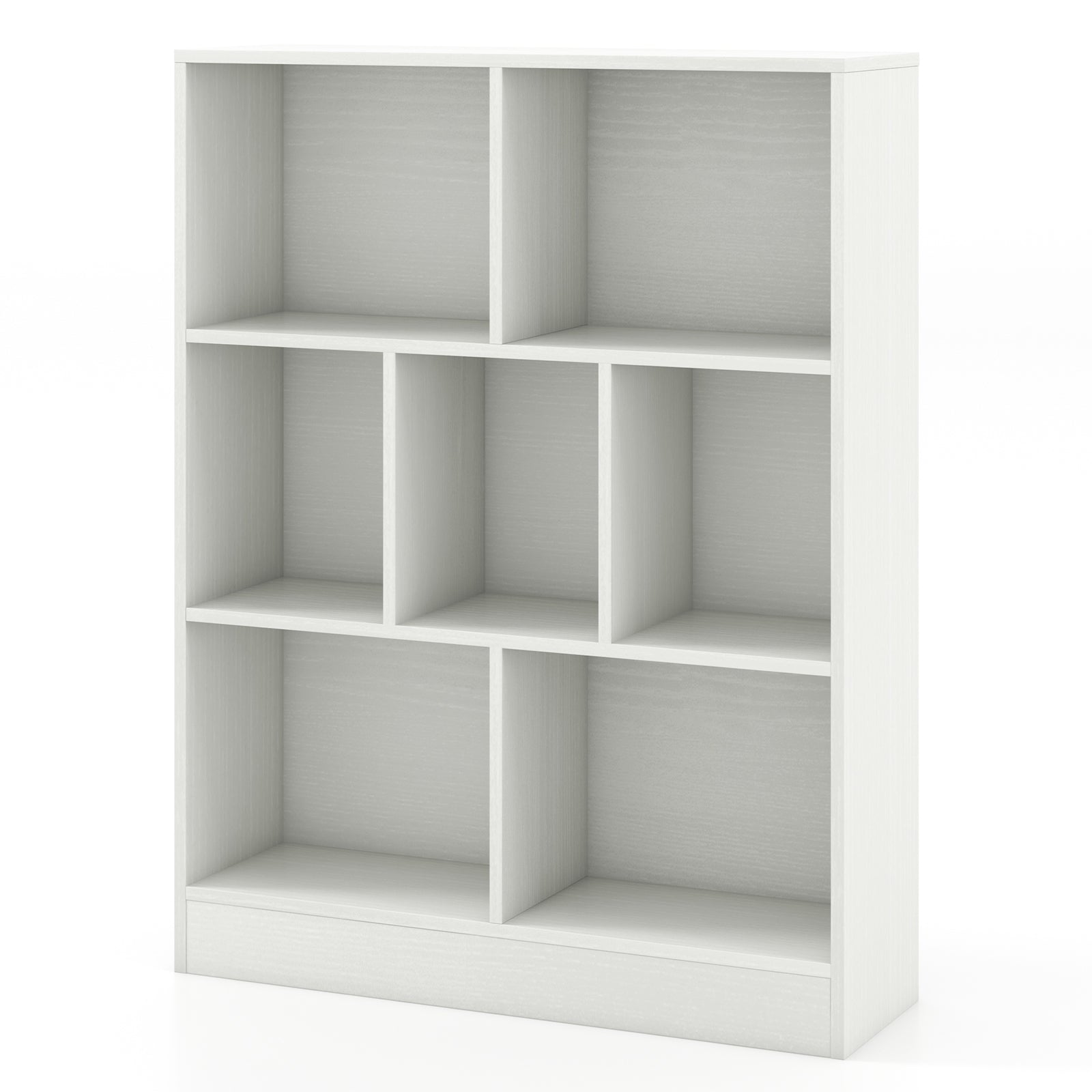 7-Cube Bookshelf with 2 Anti-Tipping Kits for Living Room and Kid‚Äôs Room-White