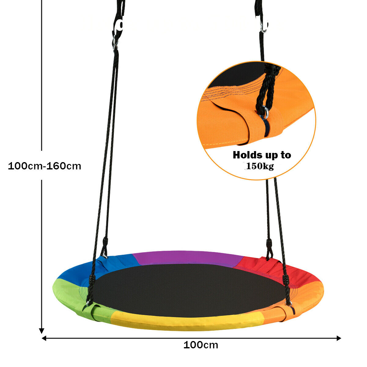 Child's Multi-Coloured Swing with Adjustable Height