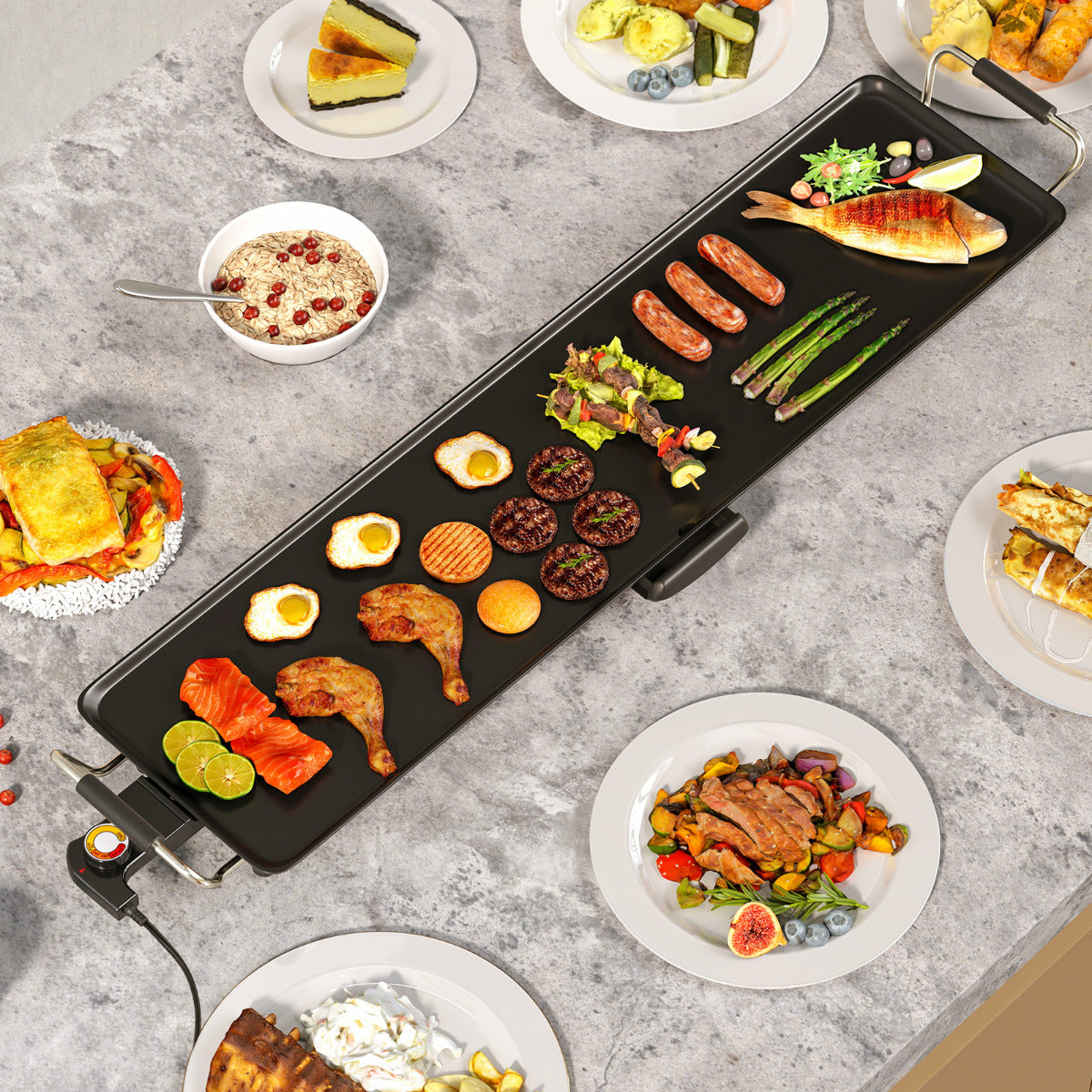 89 √ó 22cm Electric Griddle with Adjustable Temperature