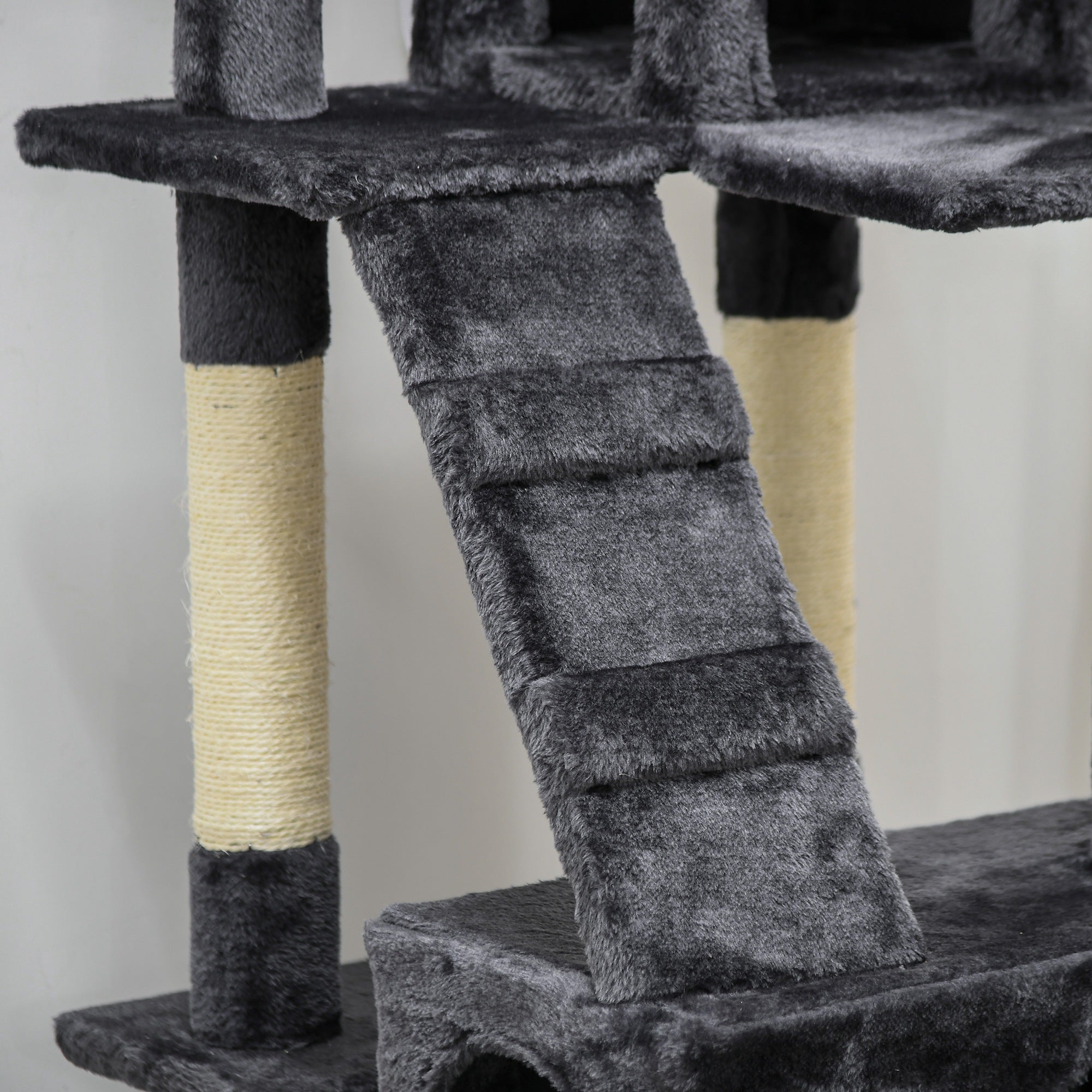 PawHut 173cm Cat Tree Scratching House, Activity Play Centre, Charcoal Grey