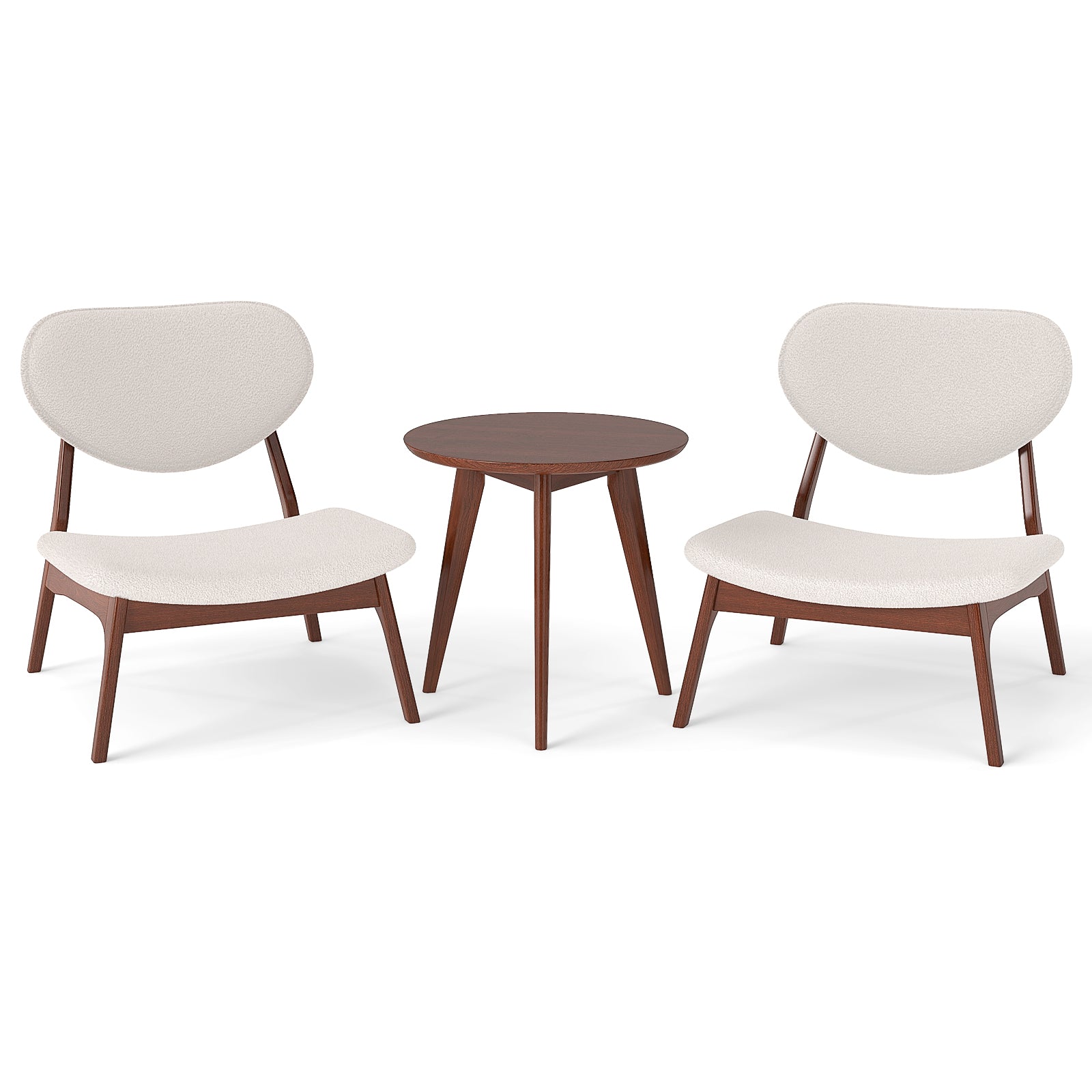 Accent Chairs Set of 2 with Side Table for Bedroom Waiting Room-Beige