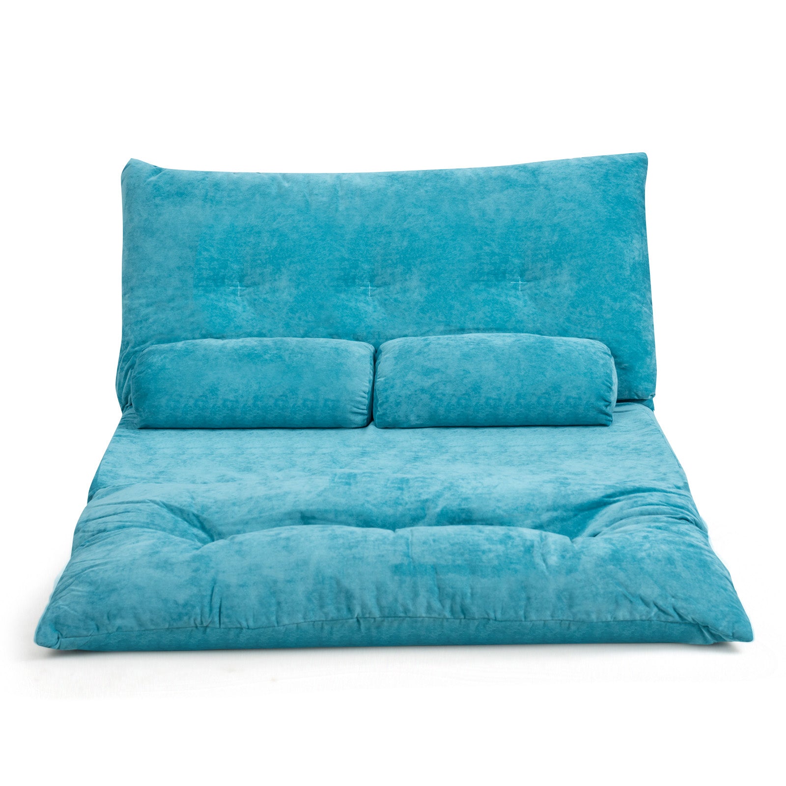 Convertible Floor Sofa Bed with 2 Waist Pillows-Blue