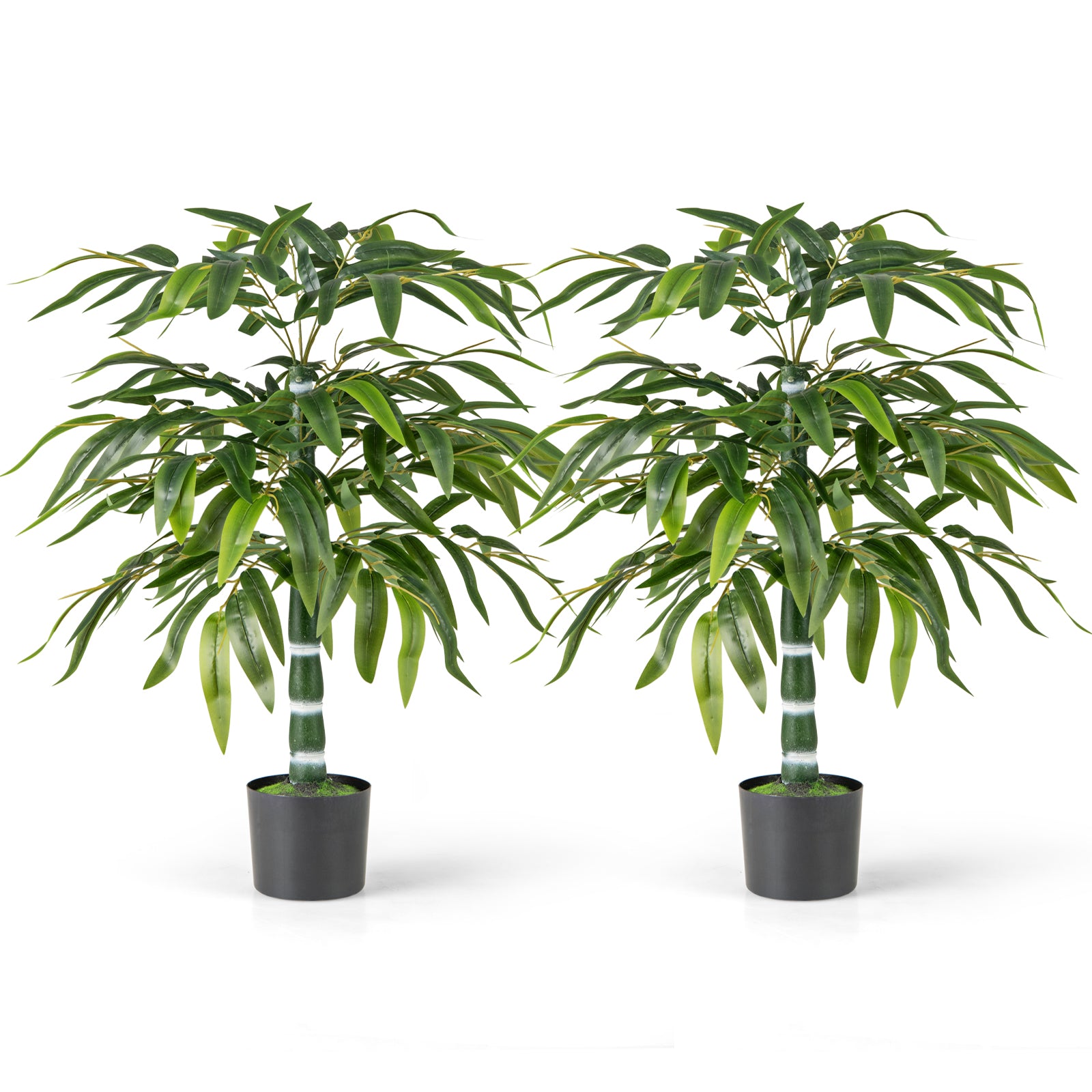 100 CM Artificial Bamboo Tree Set of 2 with Plastic Nursery Pot and Adjustable Branches