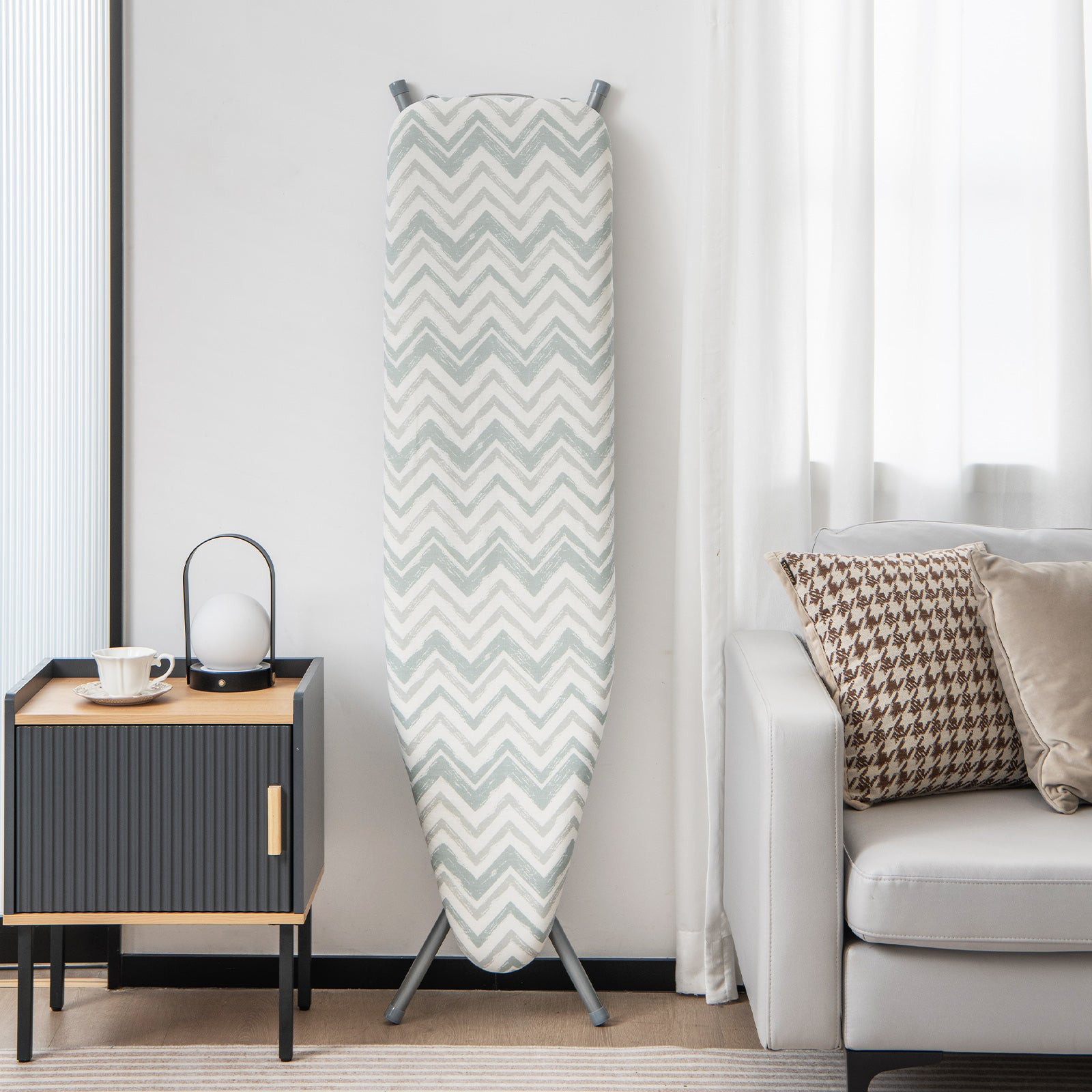 154 x 36cm Folding Ironing Board with Extra Cotton Cover-White