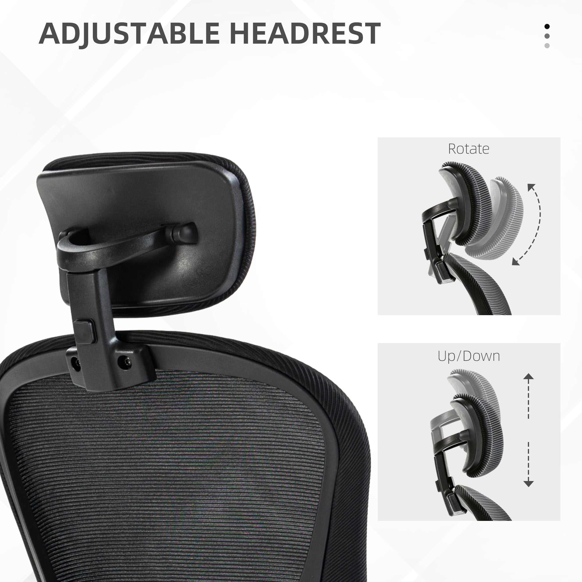 Vinsetto Multi-Adjustable Office Chair, with Lumbar Support, Headrest and Mesh Back - Black